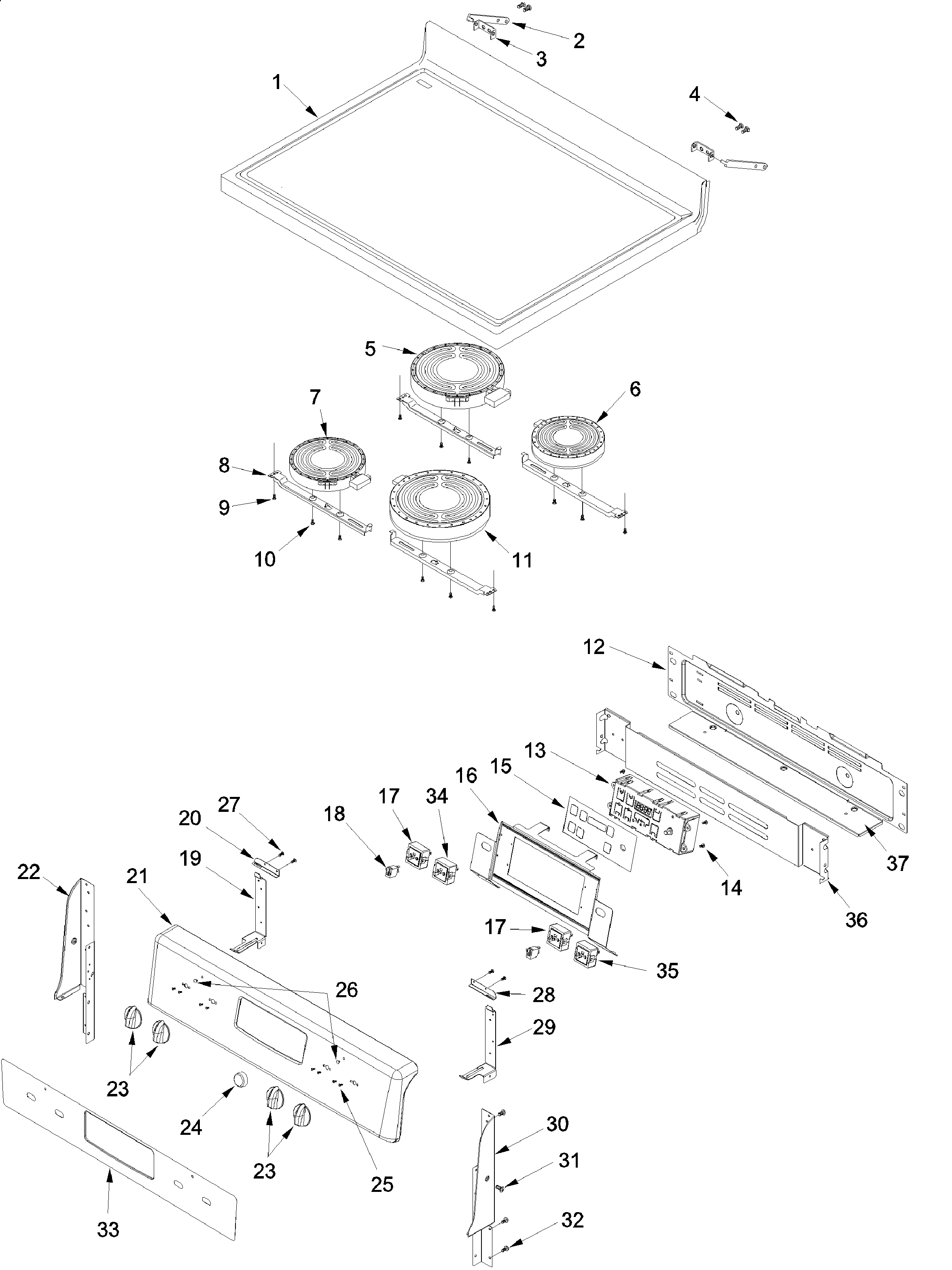 Amana ACF422GAB-PACF422GAB1 main top and backguard diagram