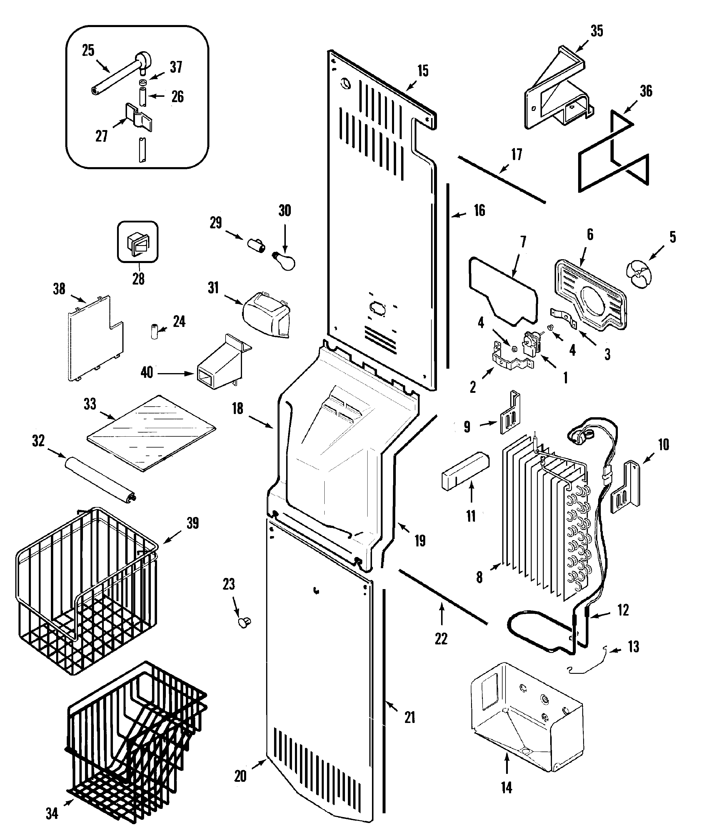 Maytag GC2227GEH1 freezer compartment diagram
