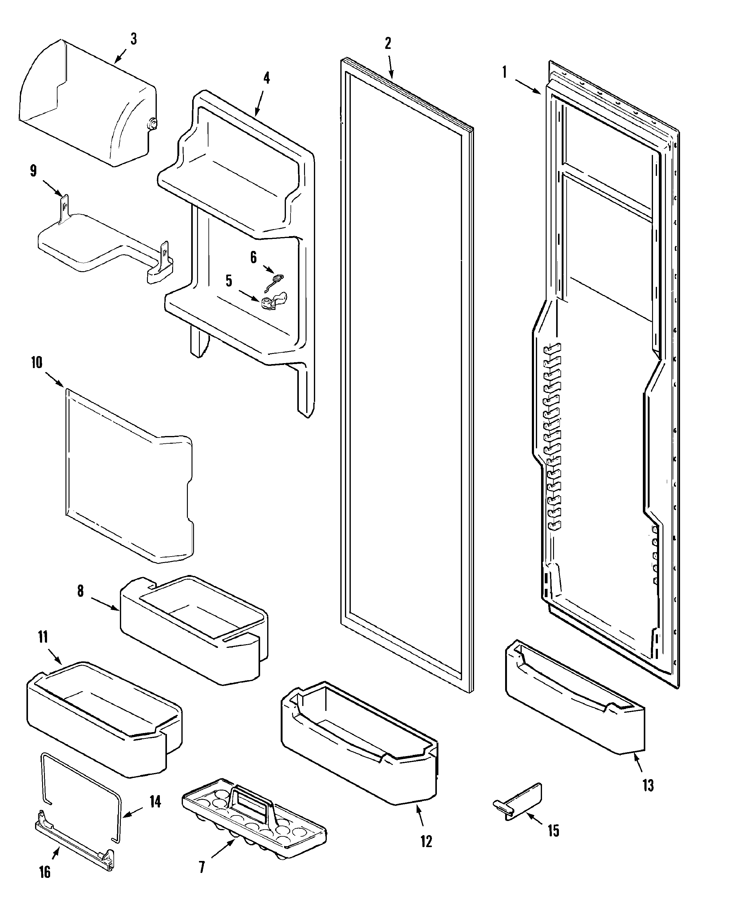 Maytag GC2227GEH1 fresh food inner door diagram