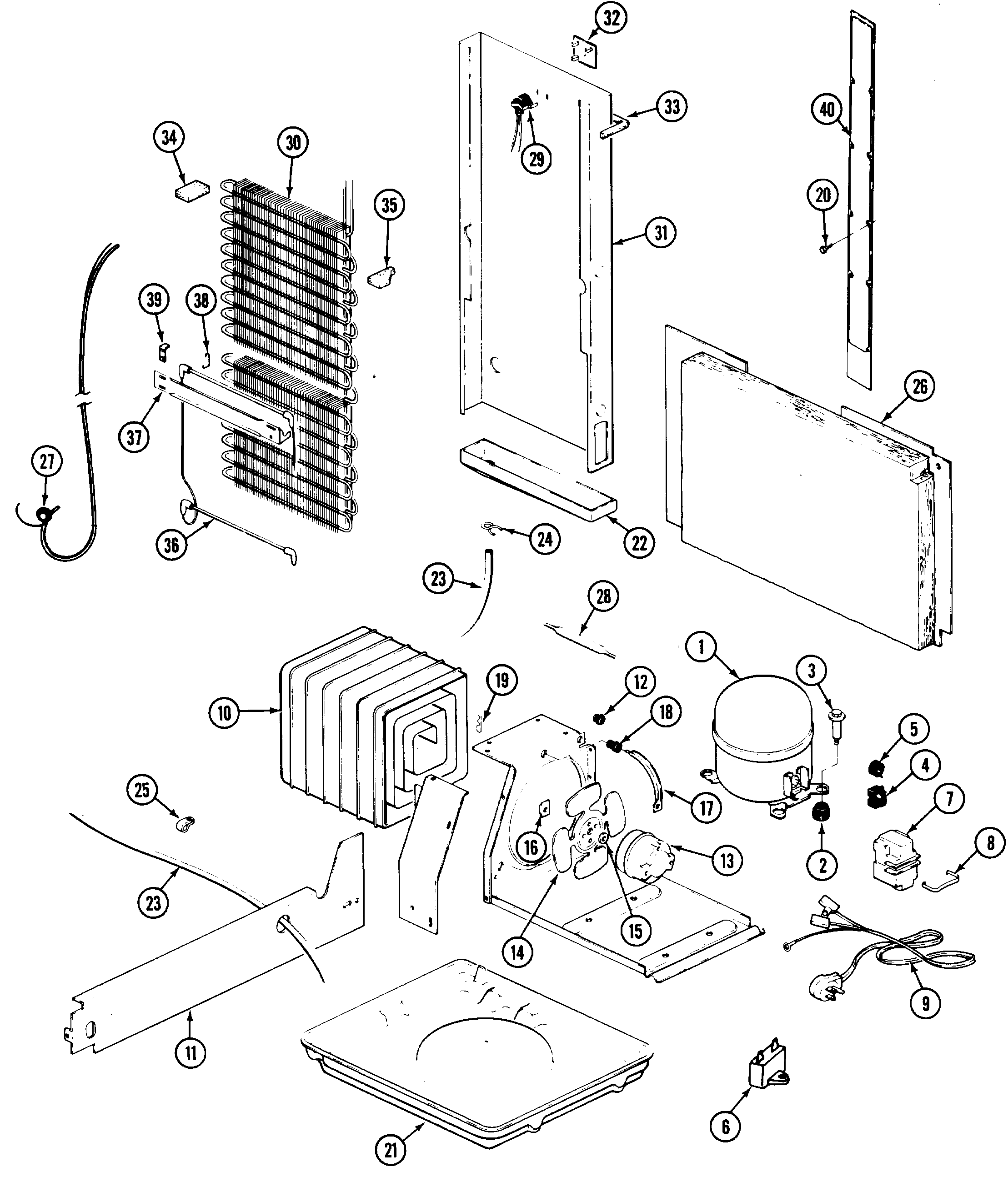 Maytag GS20A7D3V unit compartment & system diagram