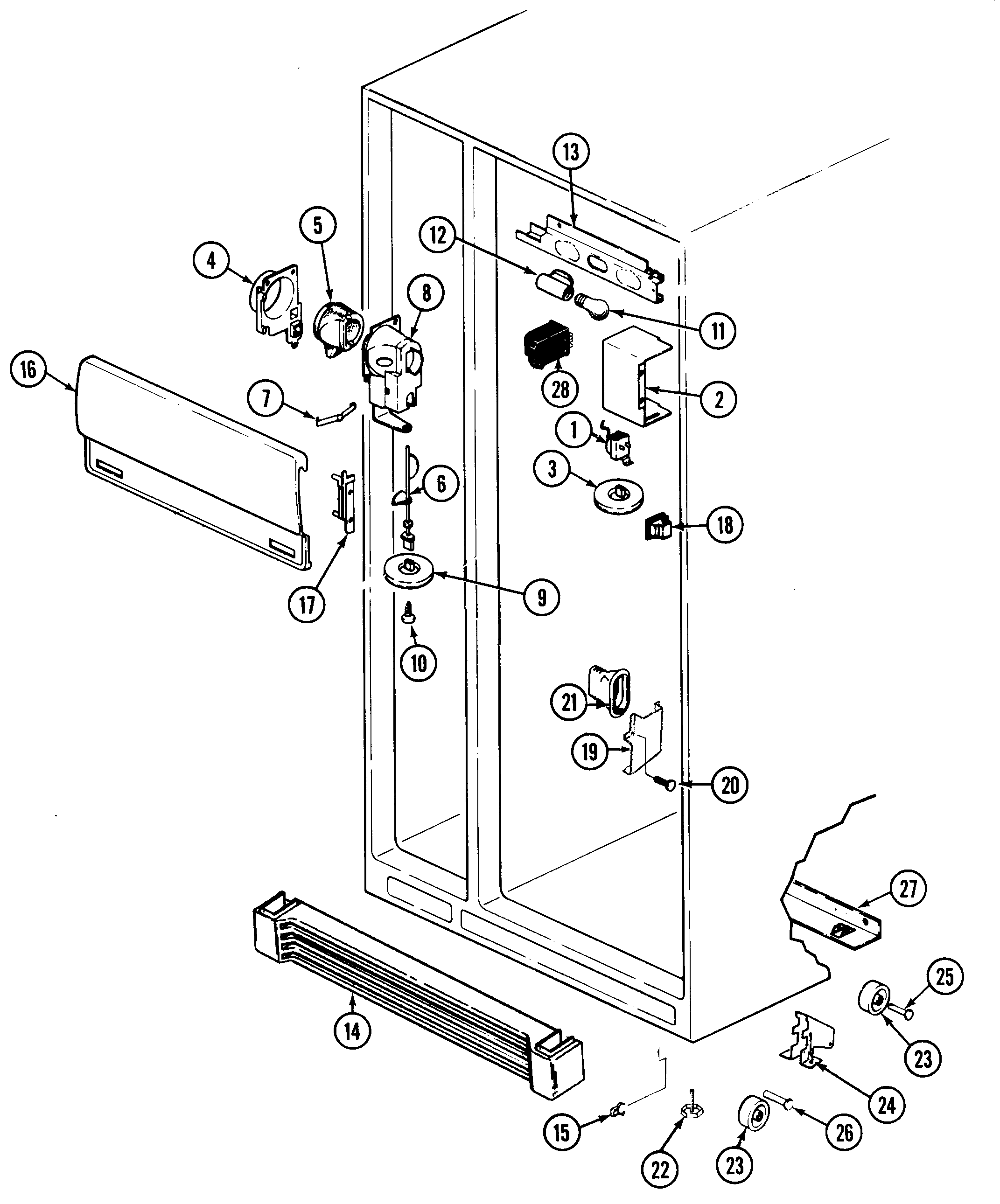 Maytag GS20A7D3V fresh food compartment diagram
