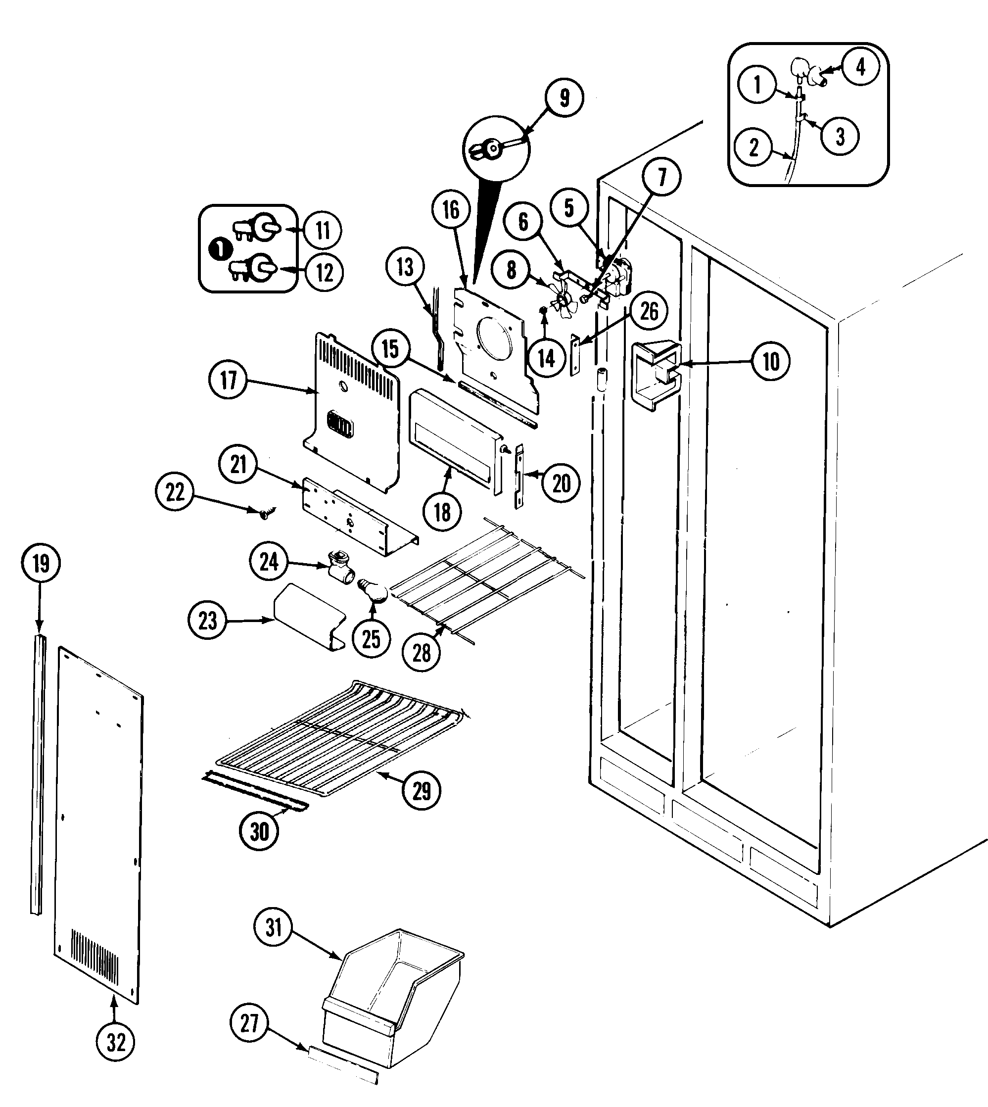 Maytag GS20A7D3V freezer compartment diagram