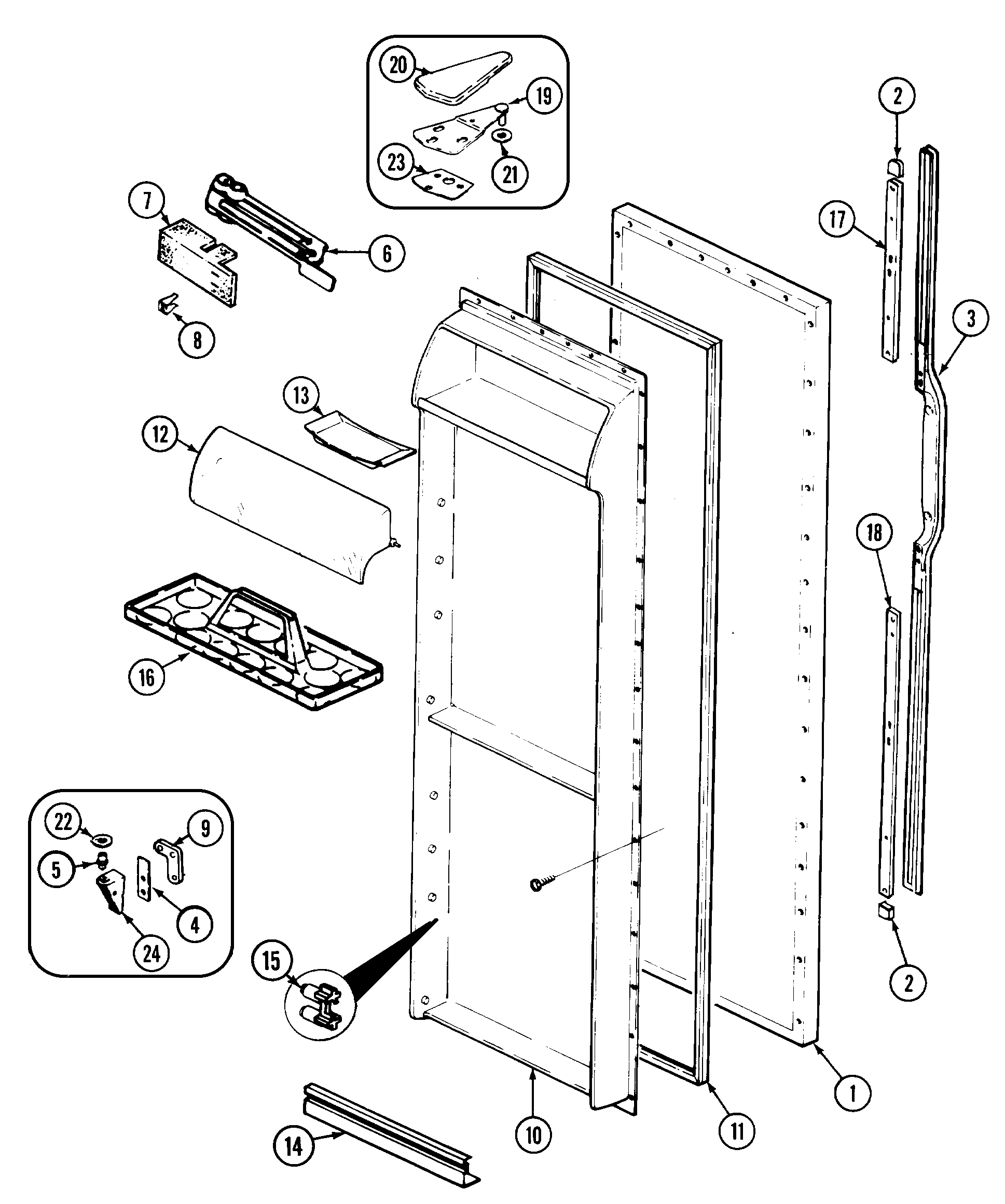Maytag GS20A7D3V fresh food door diagram