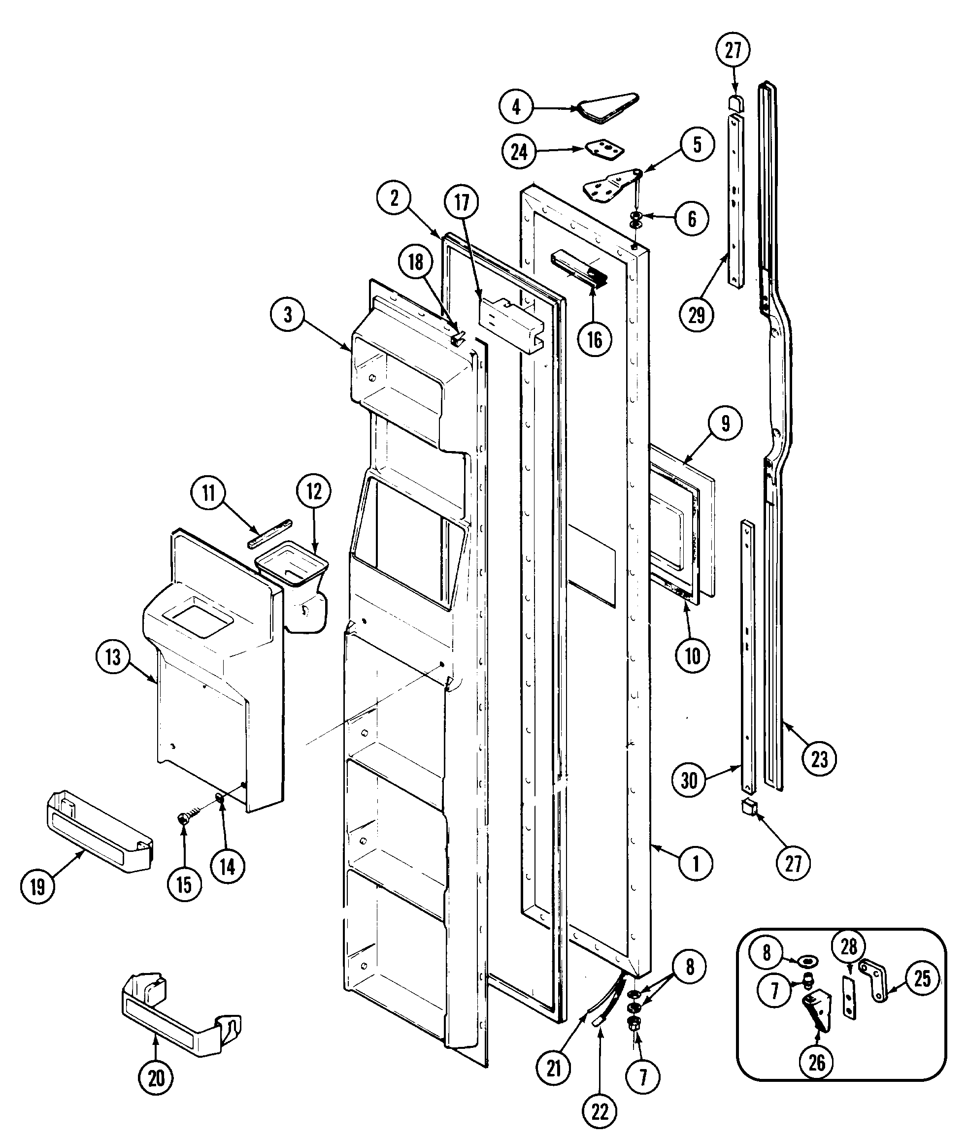 Maytag GS20A7D3V freezer door diagram