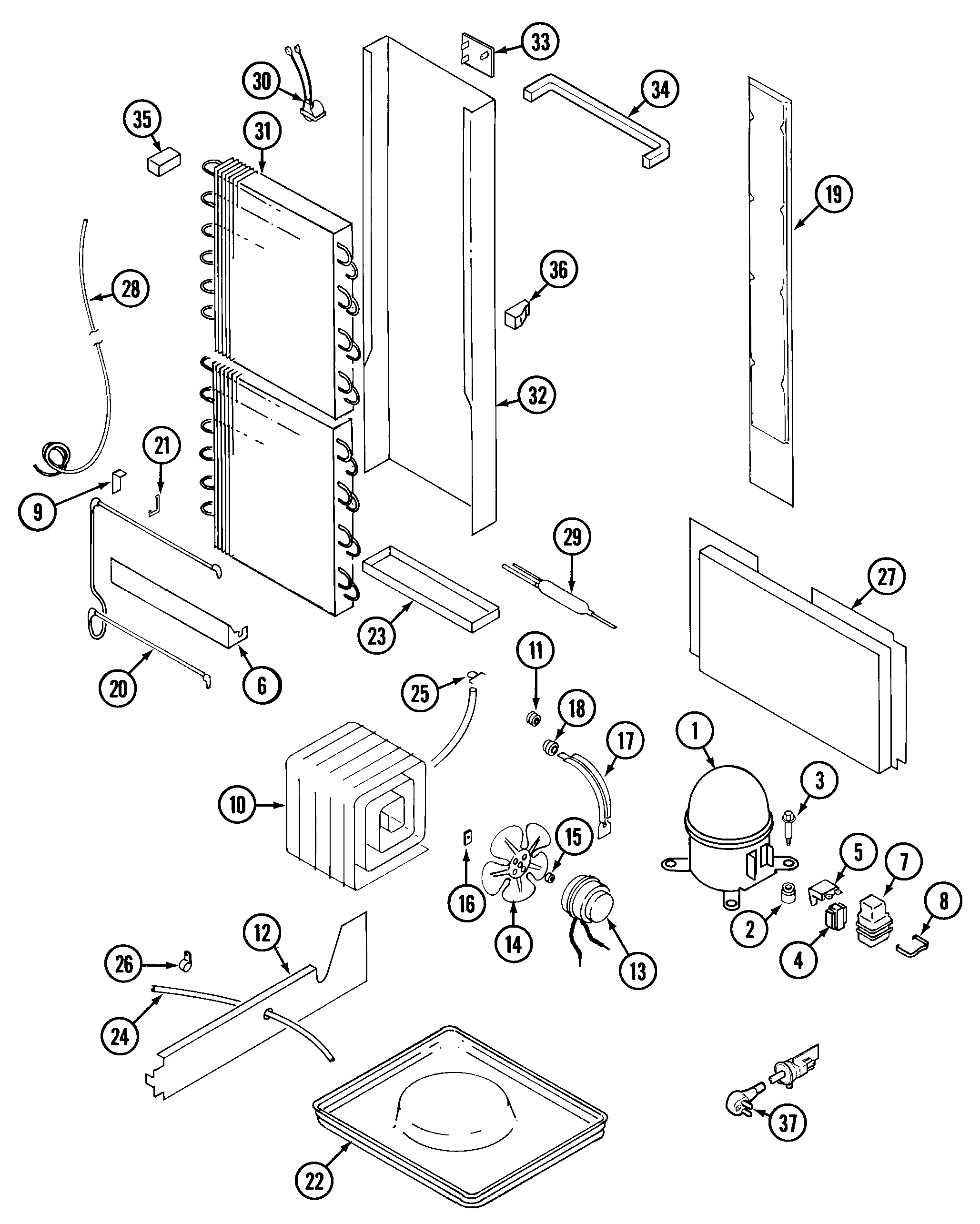 Maytag GS22X8D3KV unit compartment & system diagram