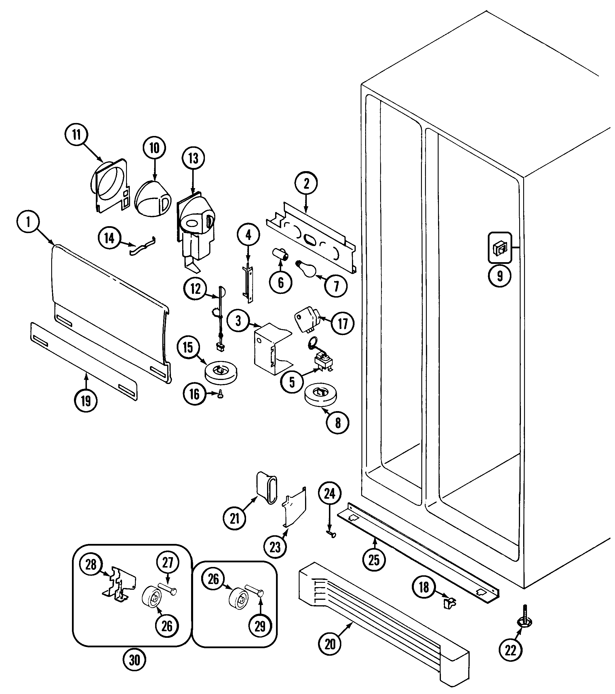 Maytag GS20B6D3EA fresh food compartment diagram