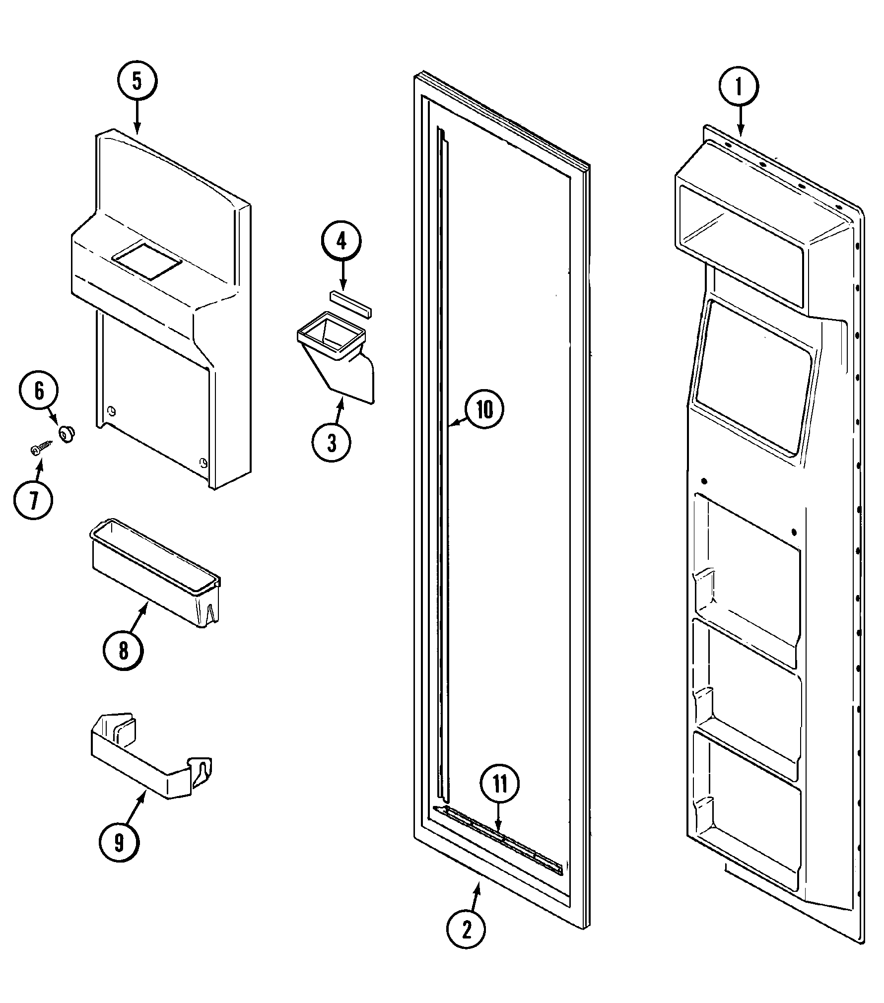 Maytag GS20B6D3EA freezer inner door diagram