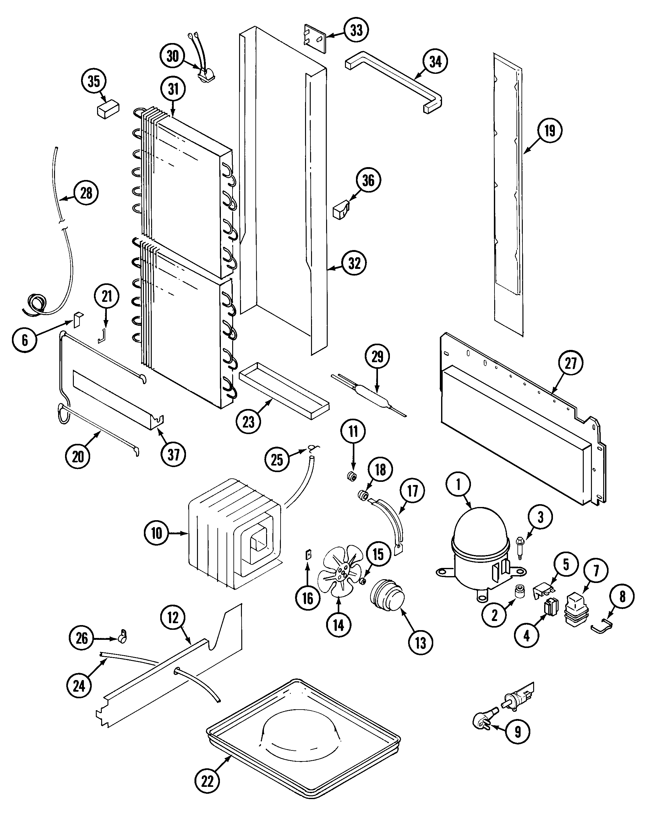 Maytag GS22B6C3EV unit compartment & system diagram