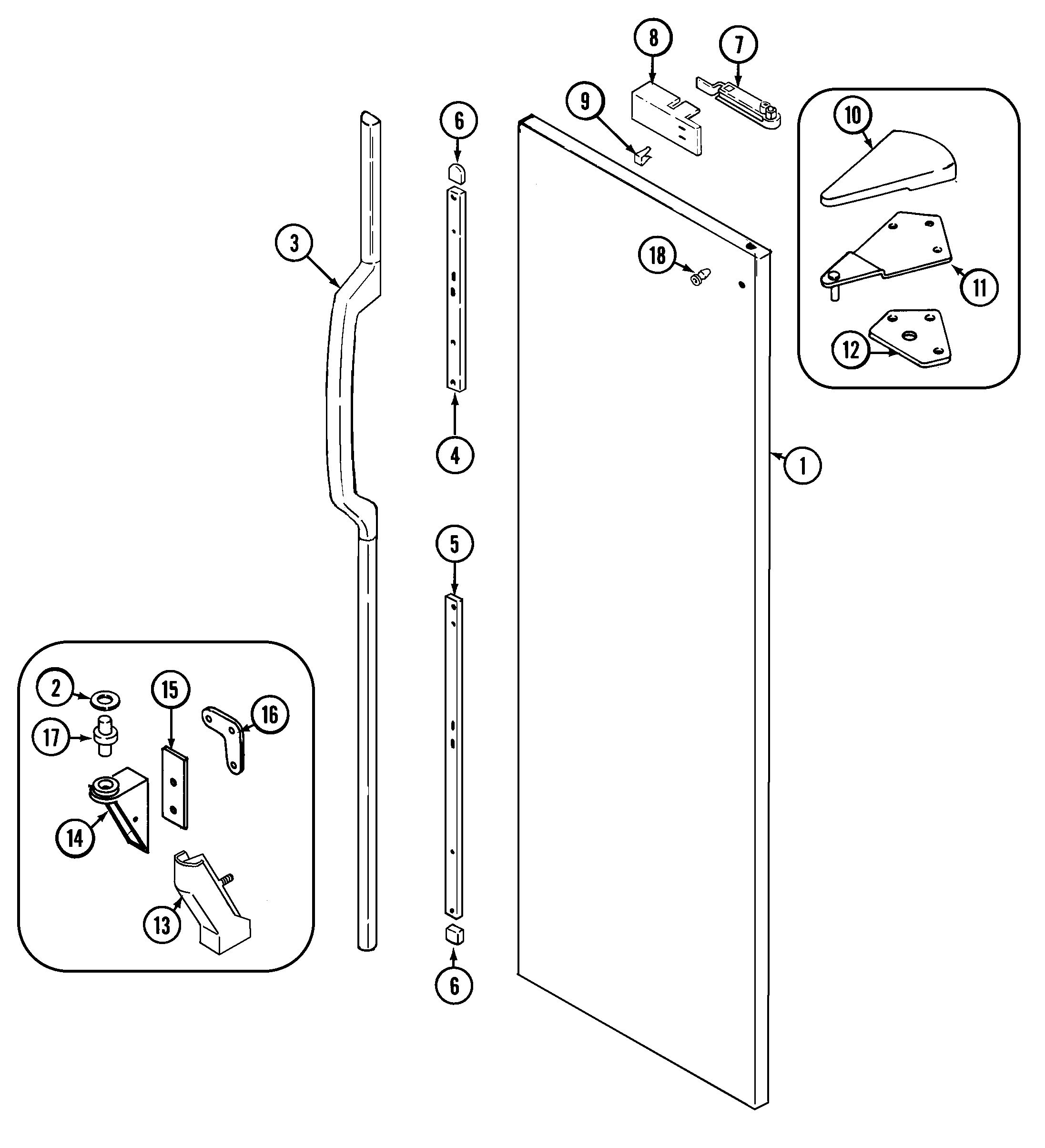 Maytag GS22B6C3EV fresh food outer door diagram