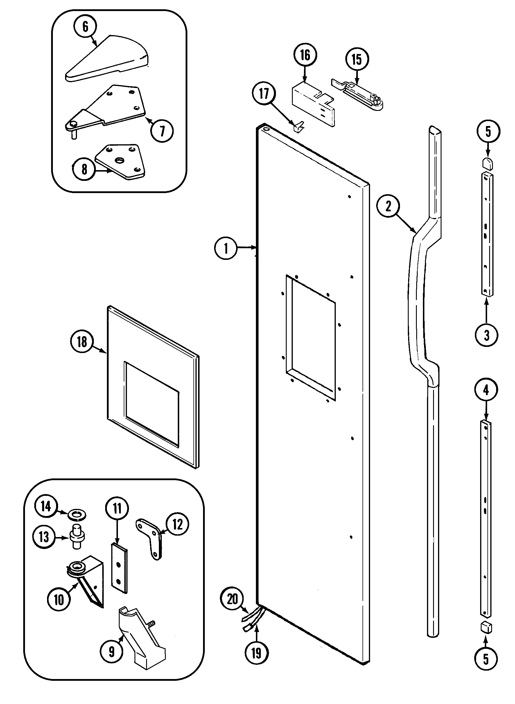 Maytag GS22B6C3EV freezer outer door diagram