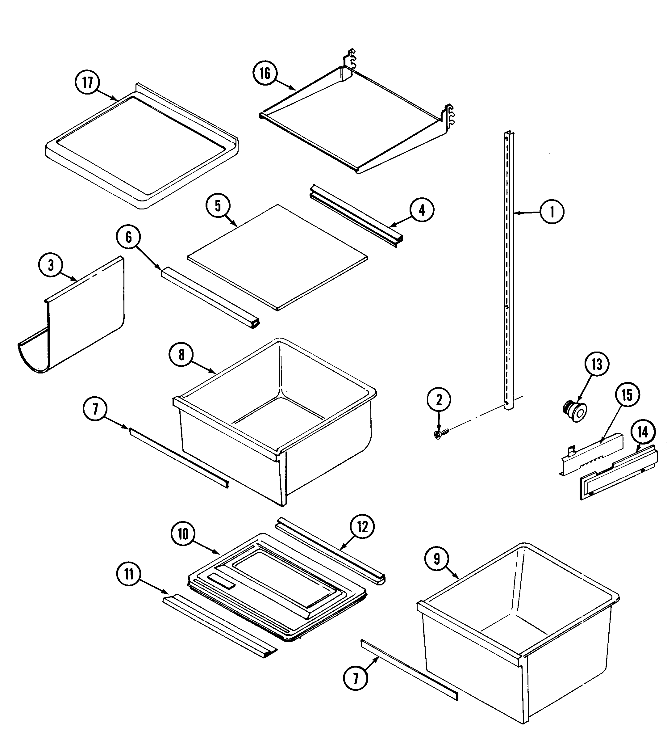 Maytag GS22B6C3EV shelves & accessories diagram