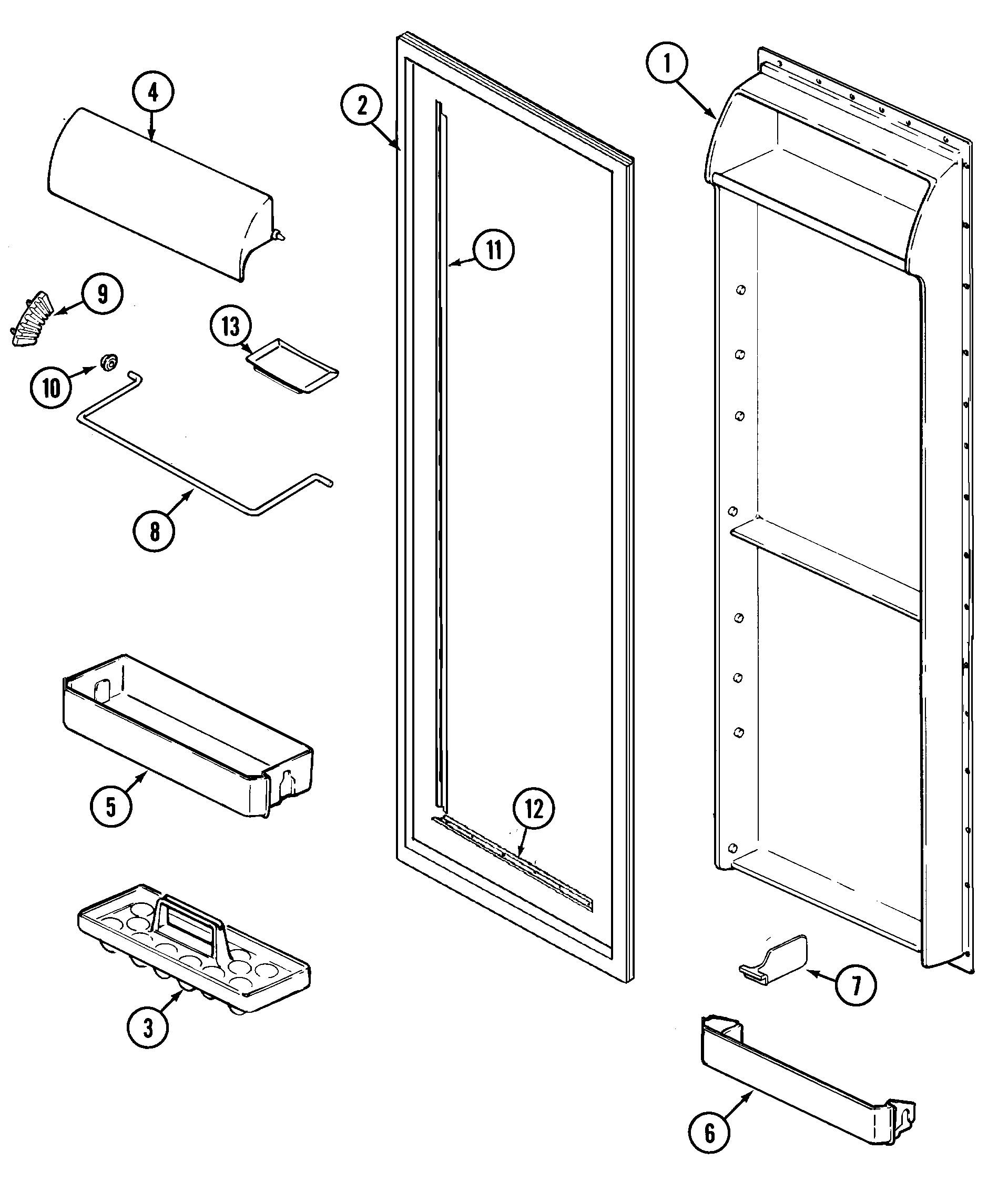 Maytag GS22B6C3EV fresh food inner door diagram