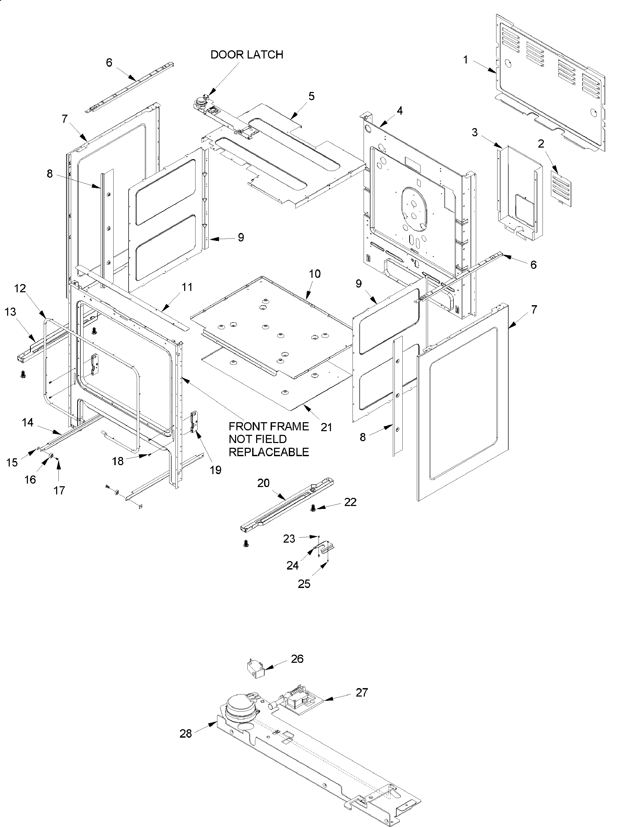 Amana ACF7225AB-PACF7225AB1 cabinet diagram