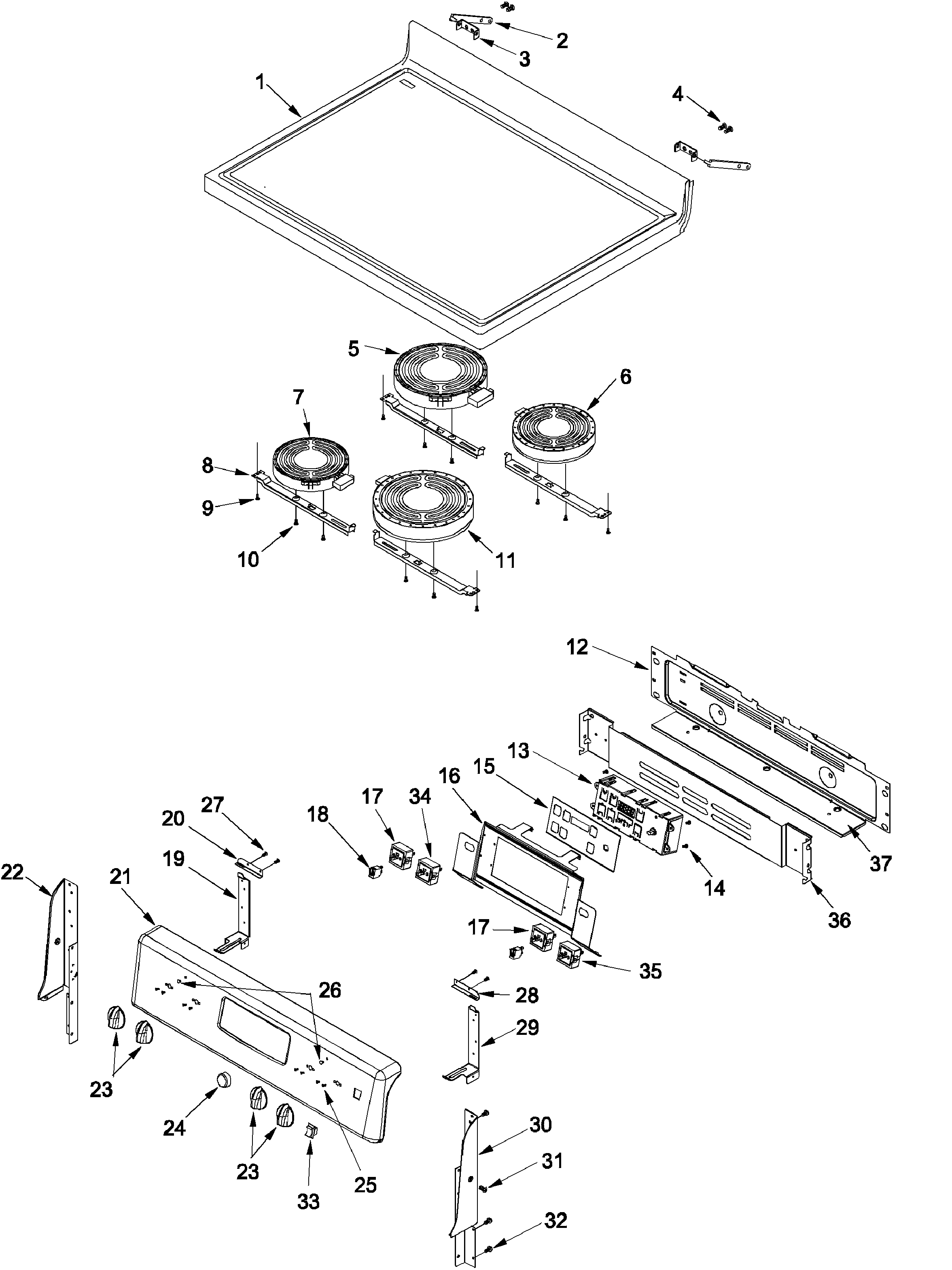 Amana ACF7225AB-PACF7225AB1 main top and backguard diagram
