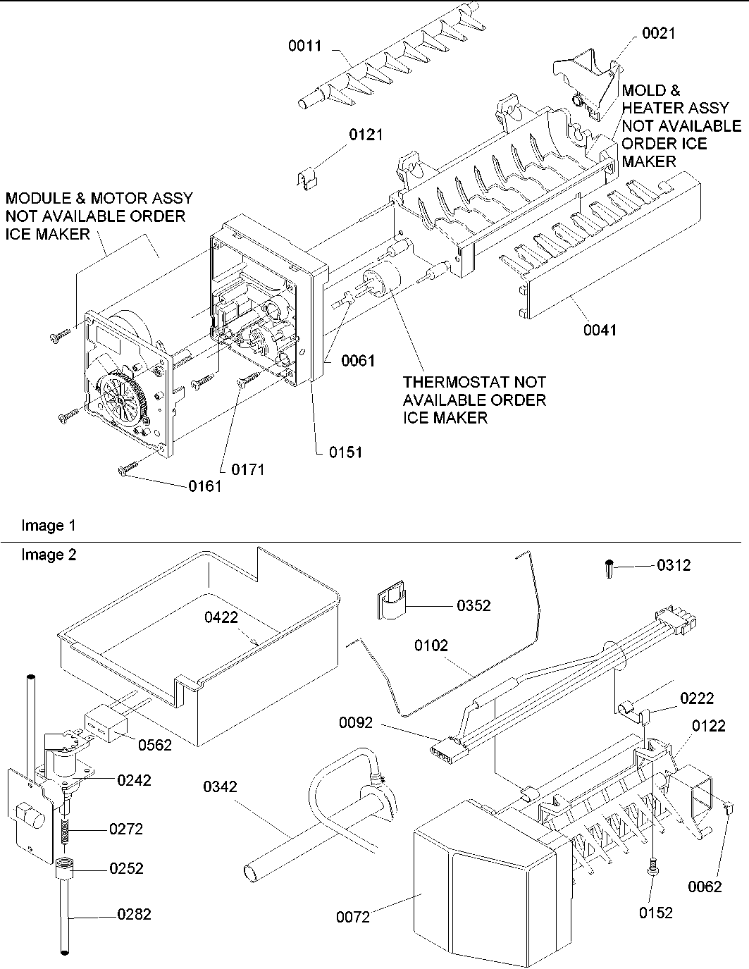 Amana BB20VPSE-P1321302WE ice maker assy & parts diagram