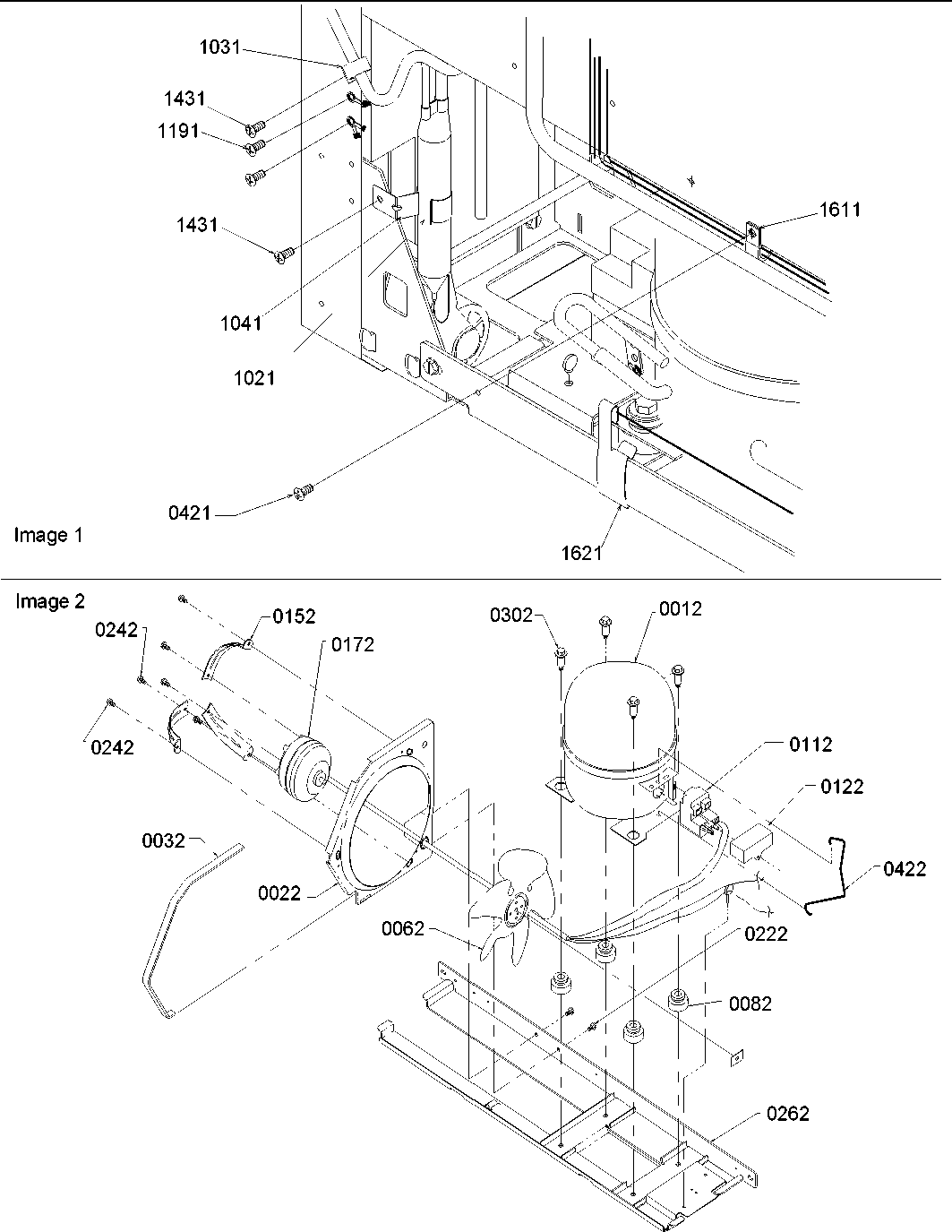Amana BRF20VW-P1321303WW machine compartment diagram