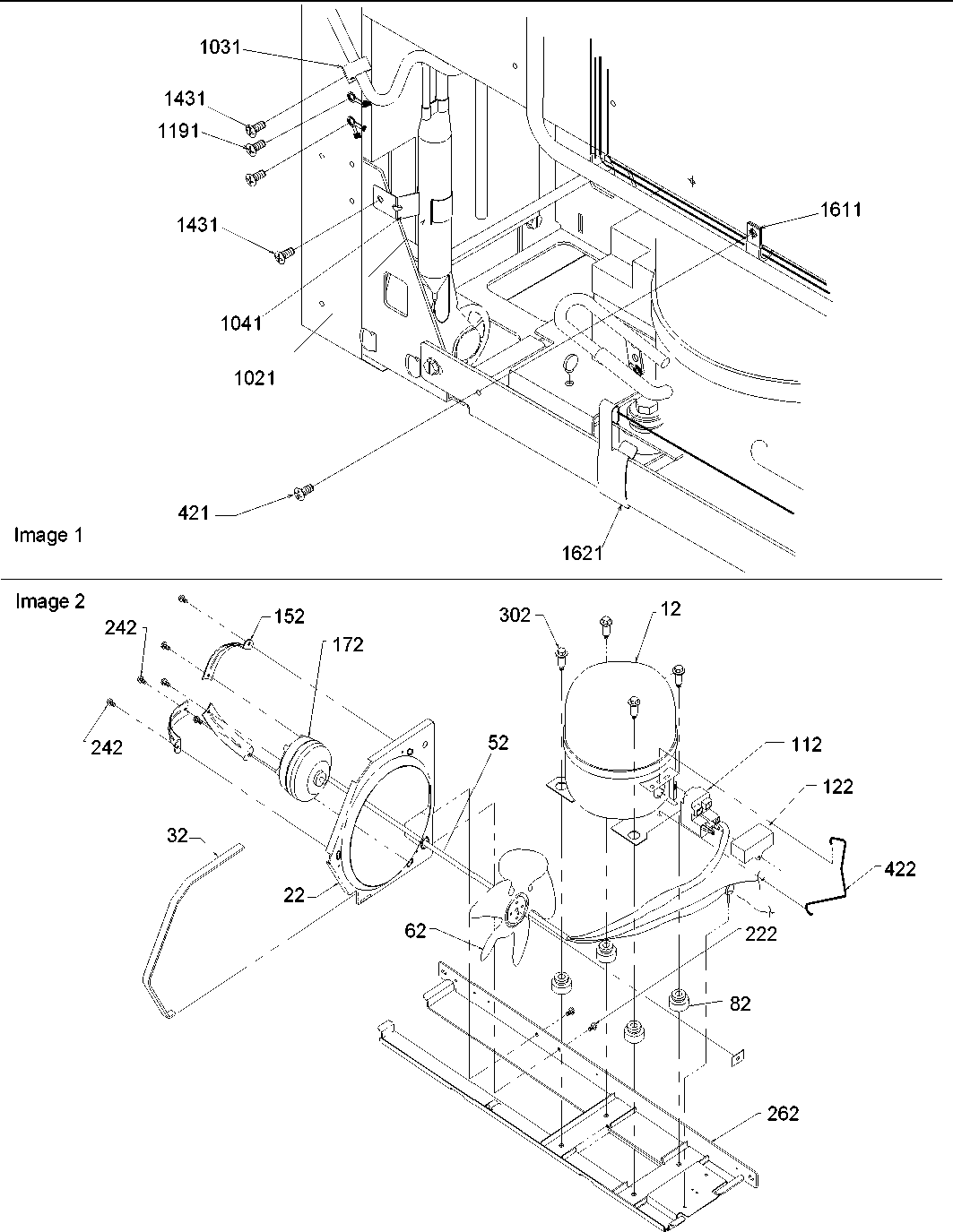 Amana BRF20V1CPSR-P1321316WS machine compartment diagram