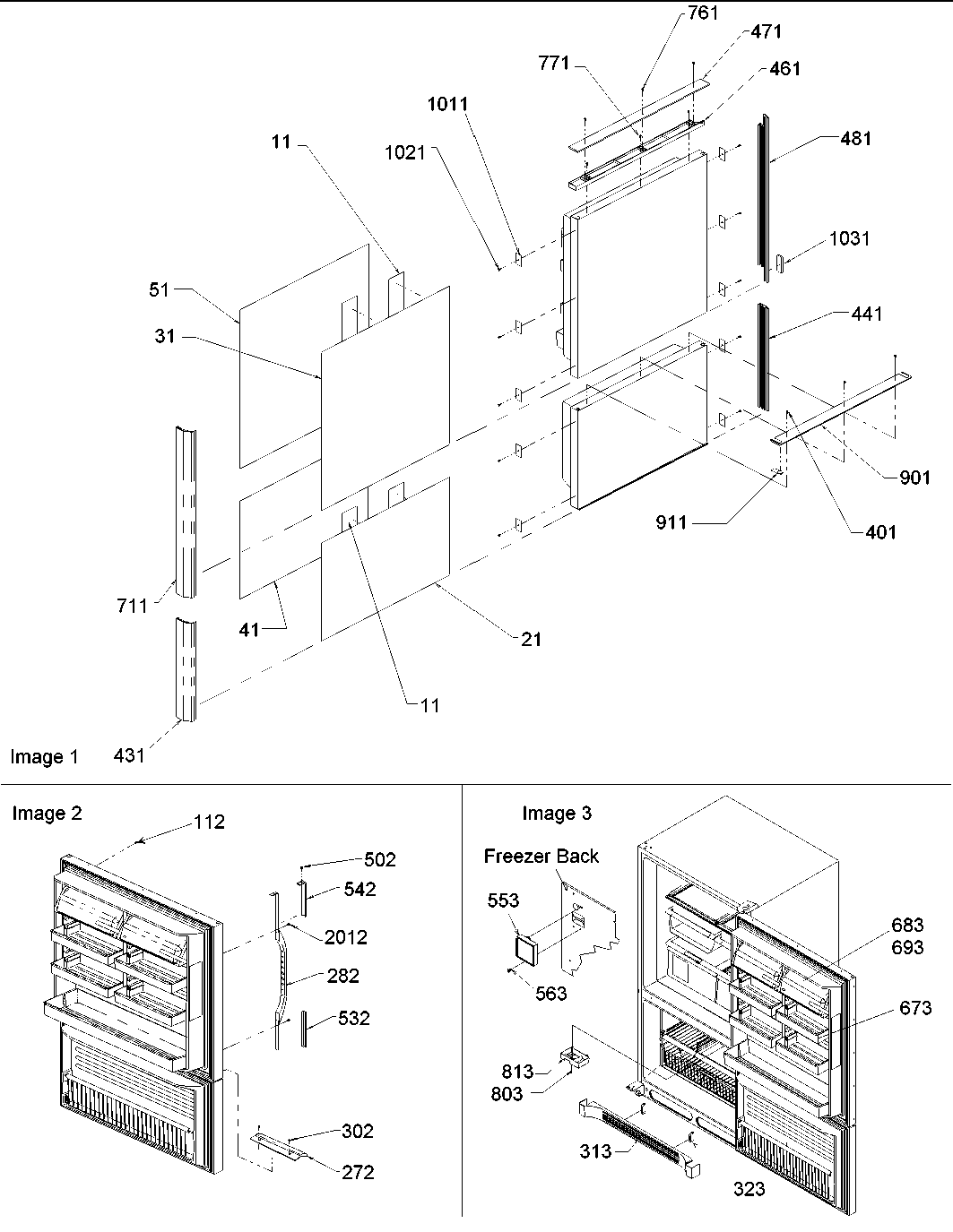 Amana BRF20V1E-P1321313WB door panels & grille diagram