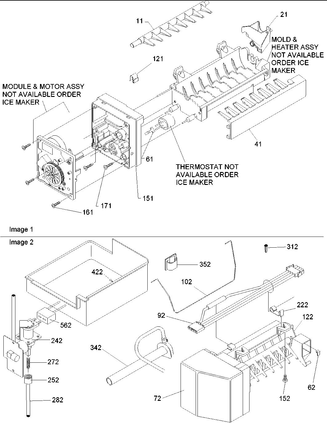 Amana BRF20V1E-P1321313WB ice maker assy & parts diagram