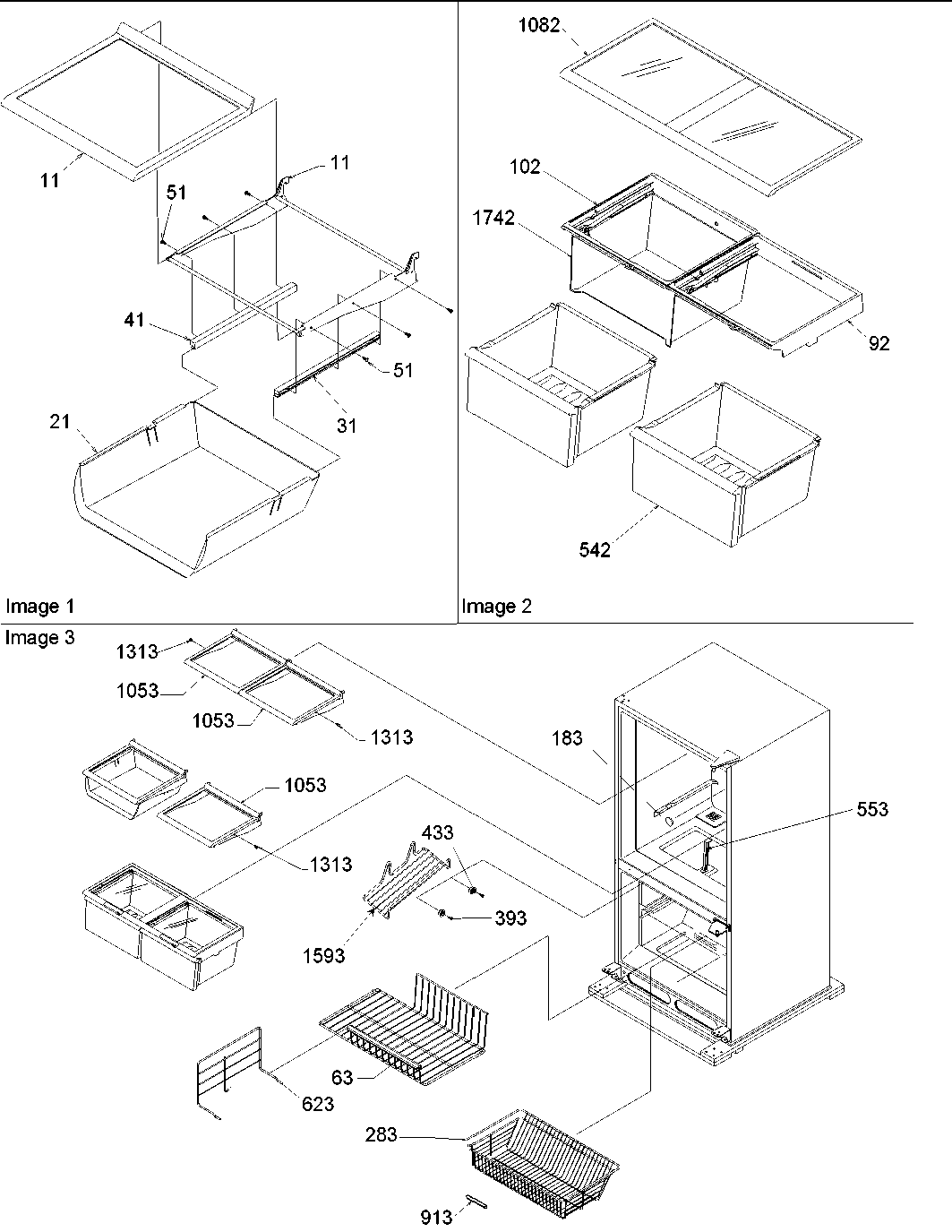 Amana BRF20V1W-P1321313WW shelving diagram