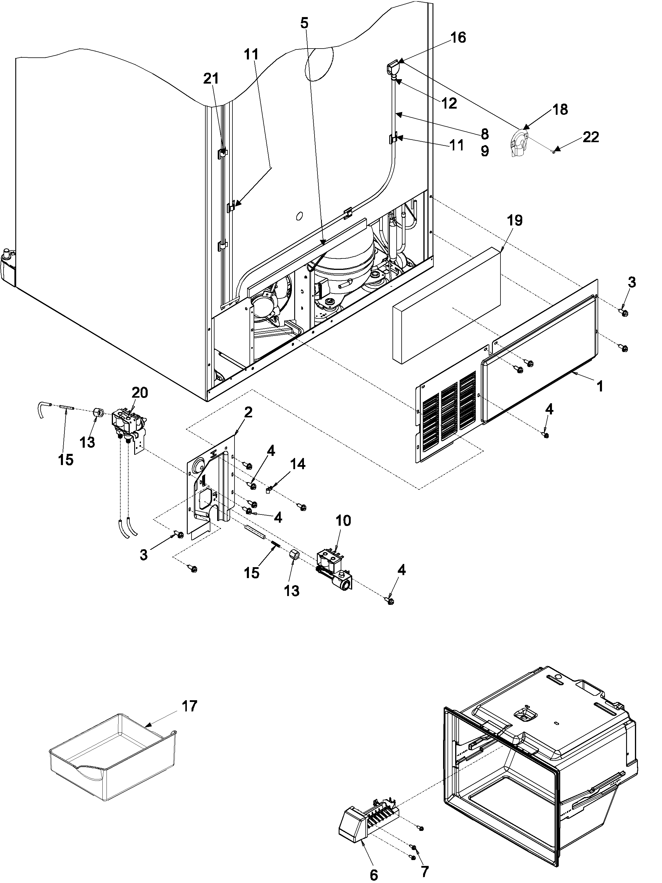 Kenmore Elite 59672289202 cabinet back diagram
