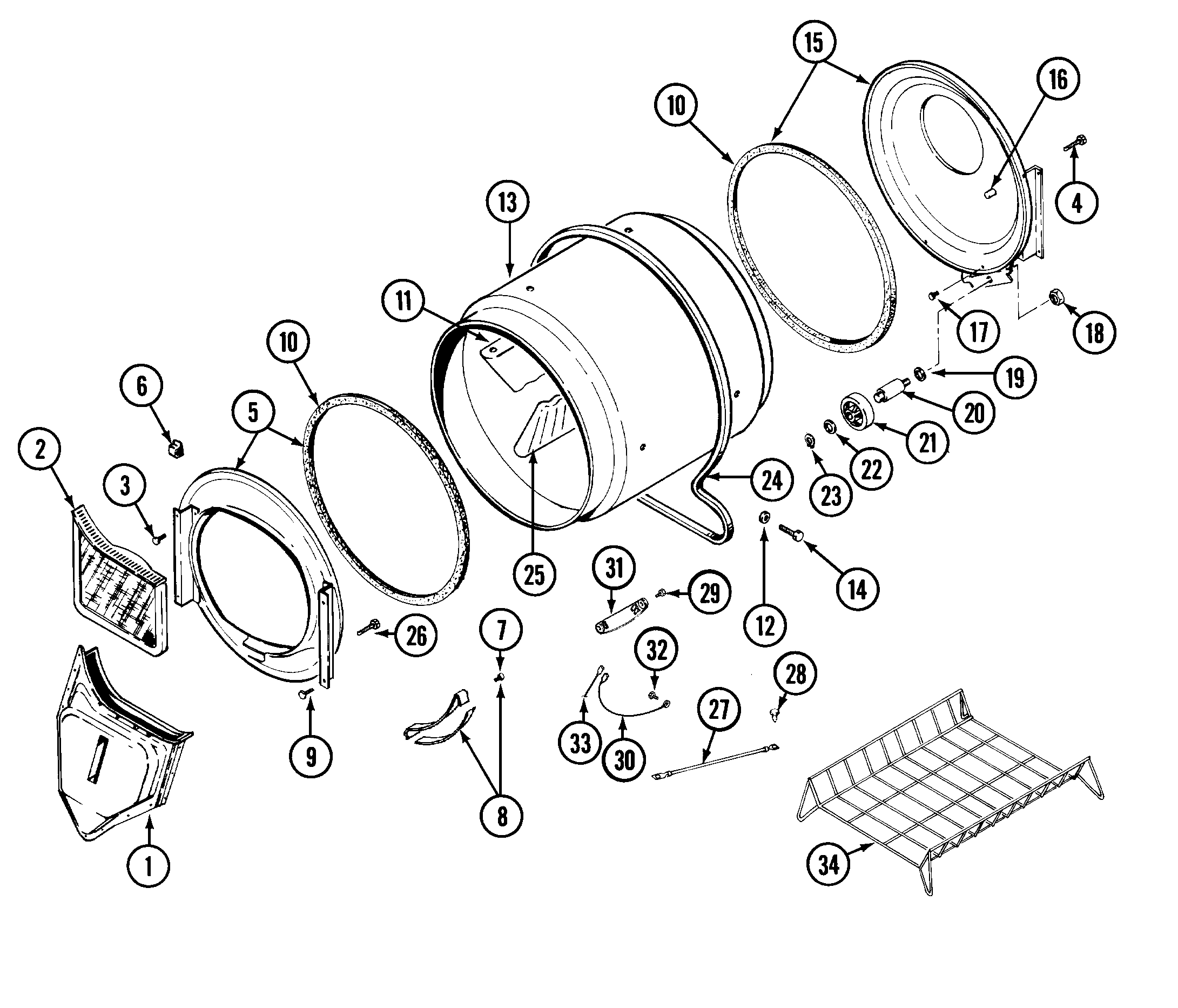 Maytag LDG8704AAE tumbler diagram