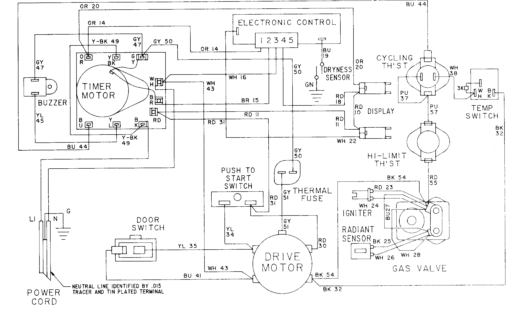 Maytag LDG8704AAE wiring information-ldg8704aa* diagram