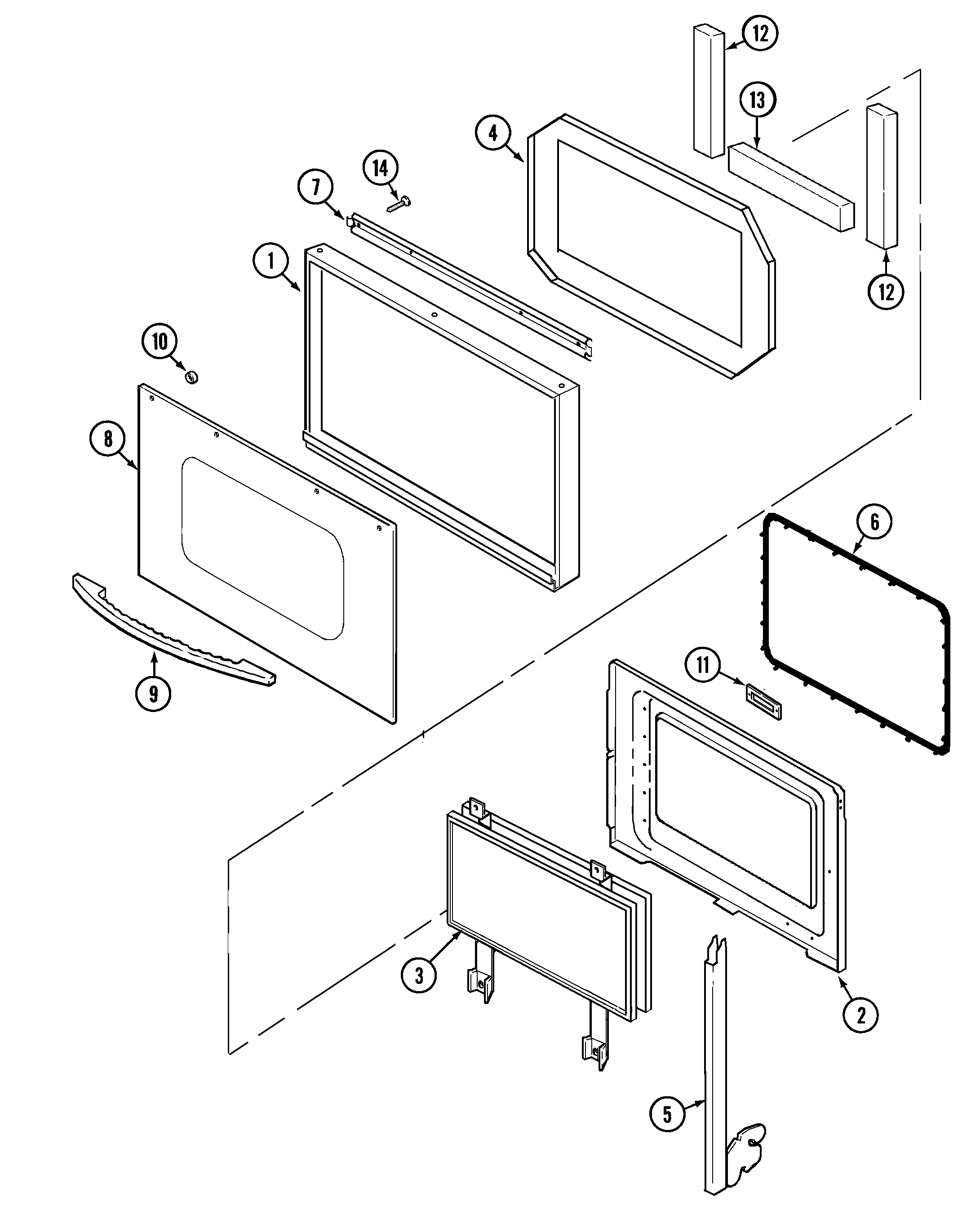 Maytag MEW6630BAW door (upper & lower-mew6630bab/baq/baw) diagram