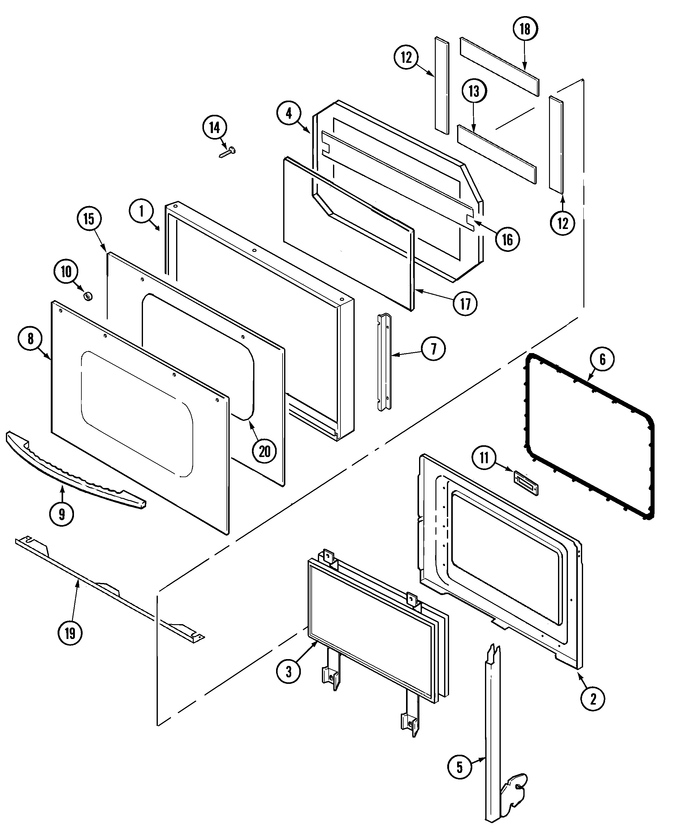 Maytag MEW6630BAW door (upper & lower mew6630bac) diagram