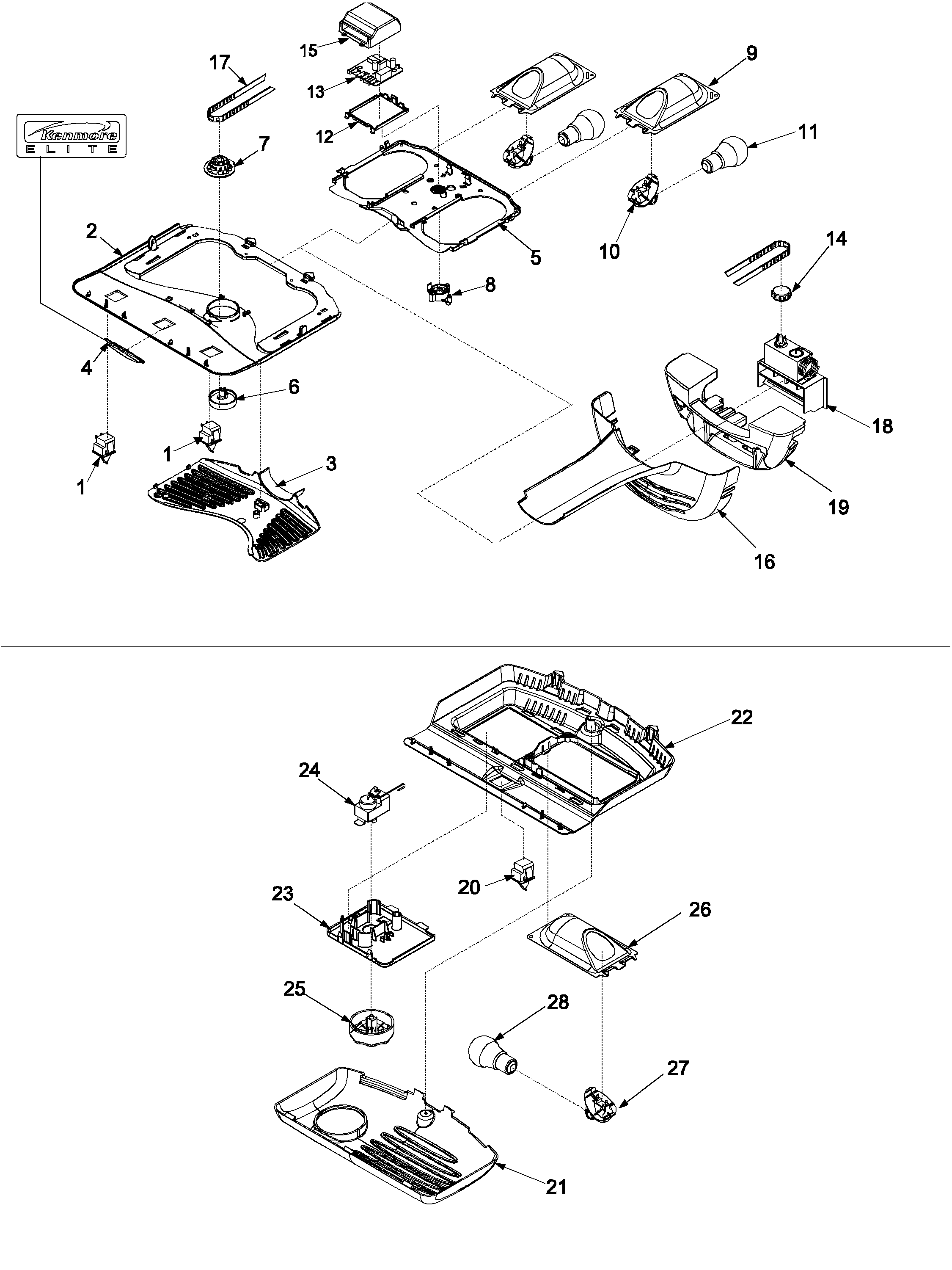 Kenmore Elite 59673503201 controls diagram