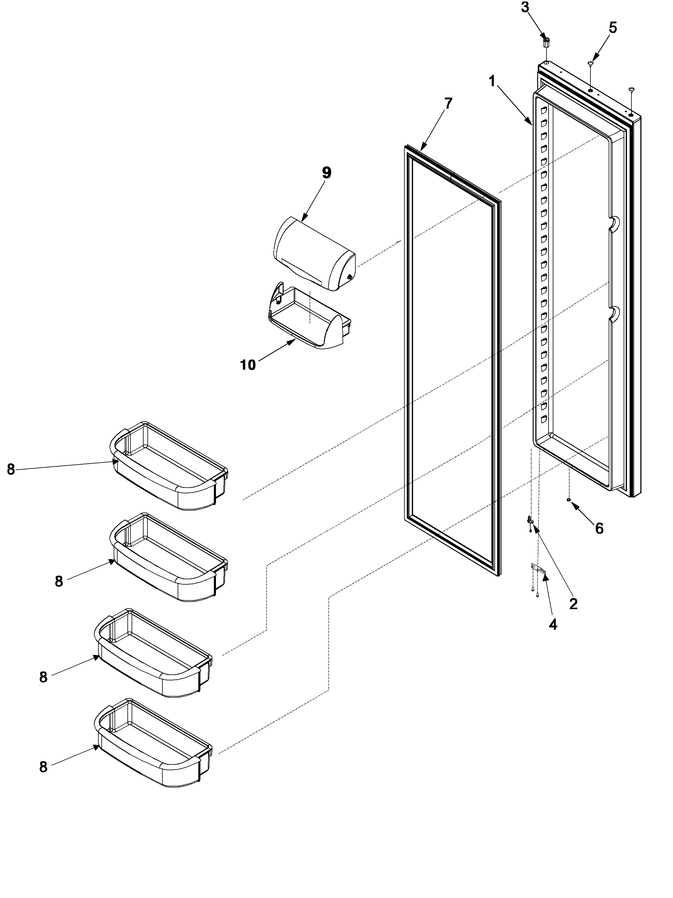 Maytag PSD264LGRB-PPSD264LGB0 refrigerator door diagram