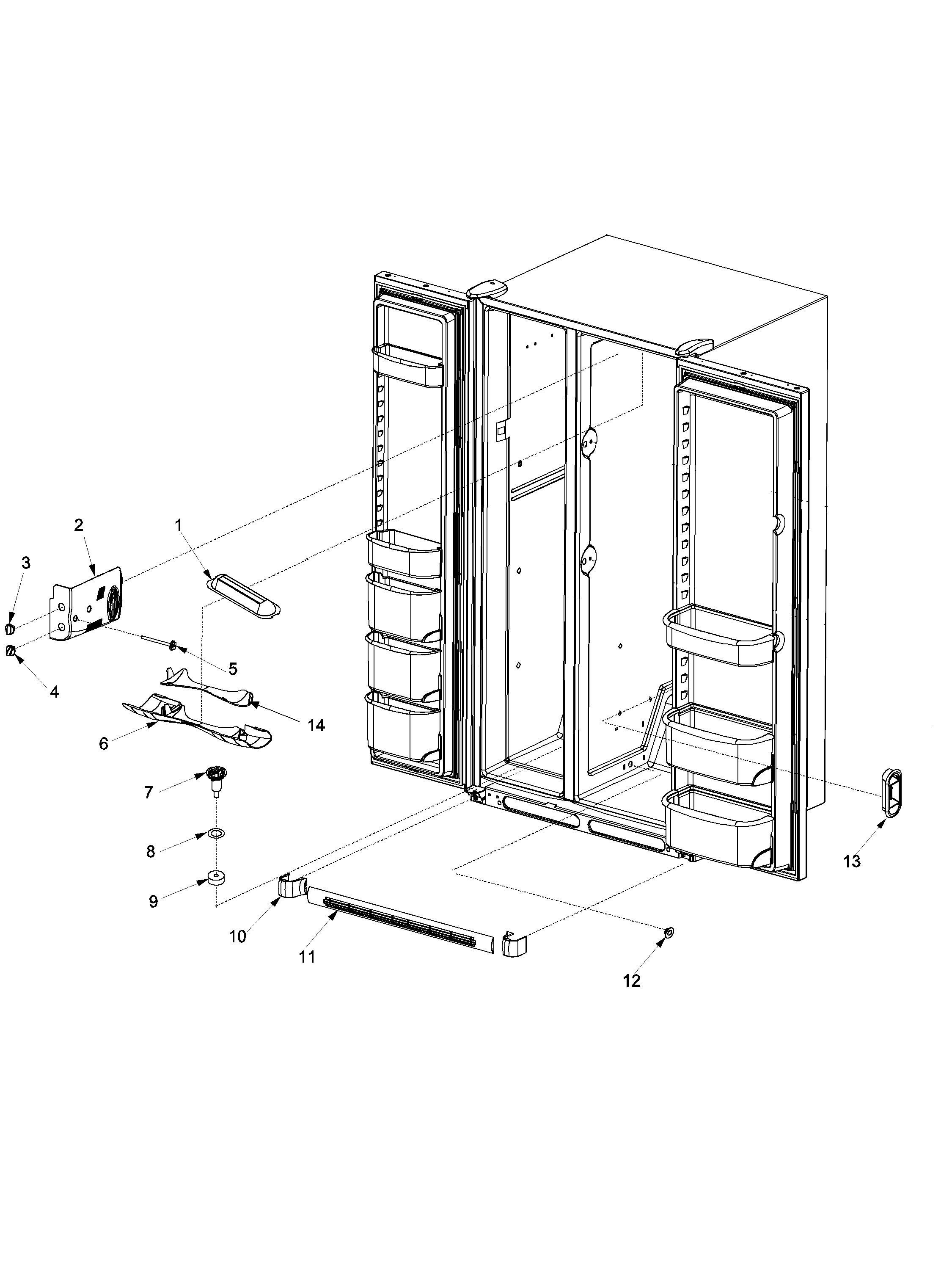 Maytag PSD243LGRQ-PPSD243LGC0 light covers and toe grille diagram