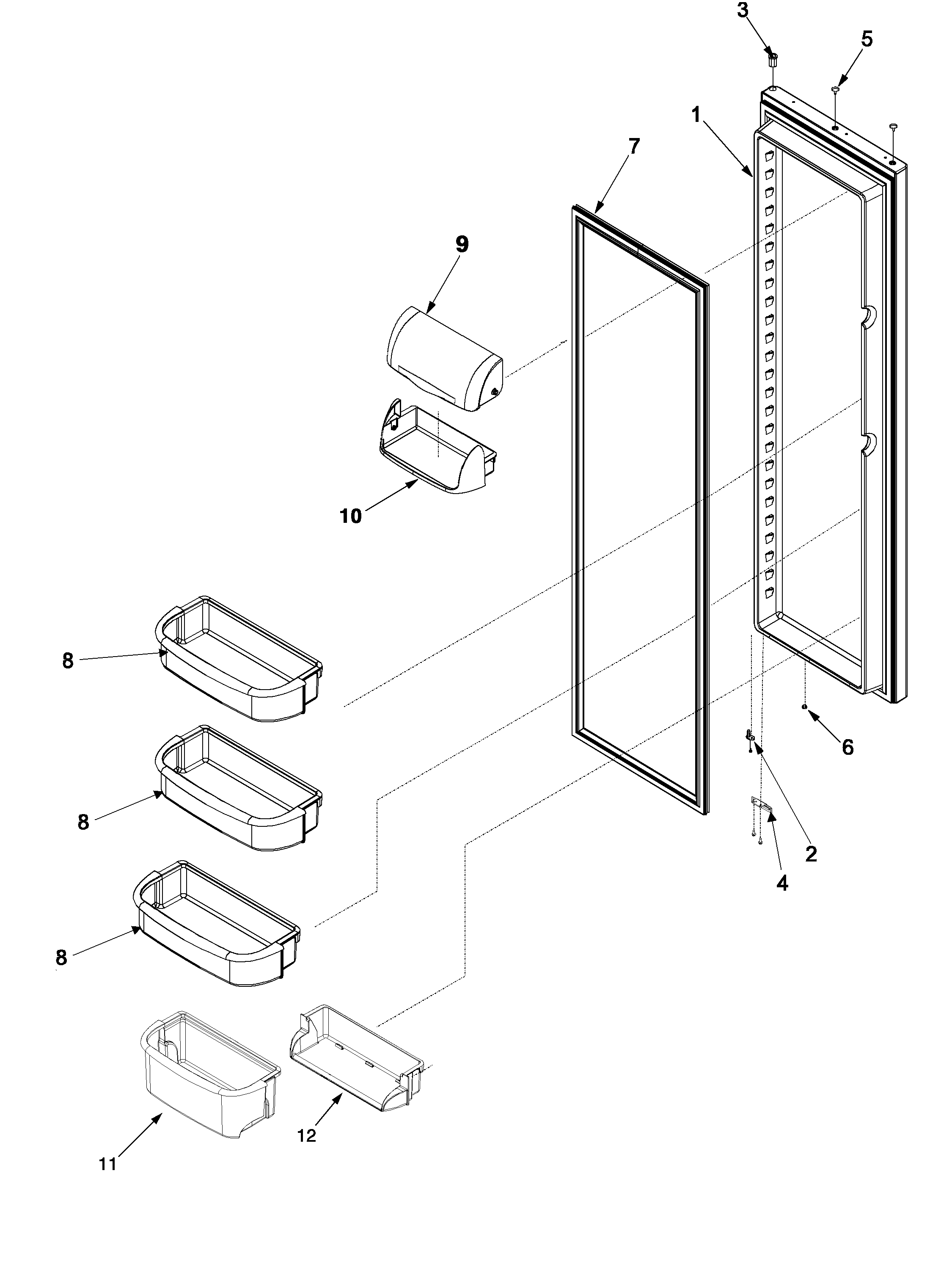 Maytag PSD268LGES-PPSD268LGS1 refrigerator door diagram