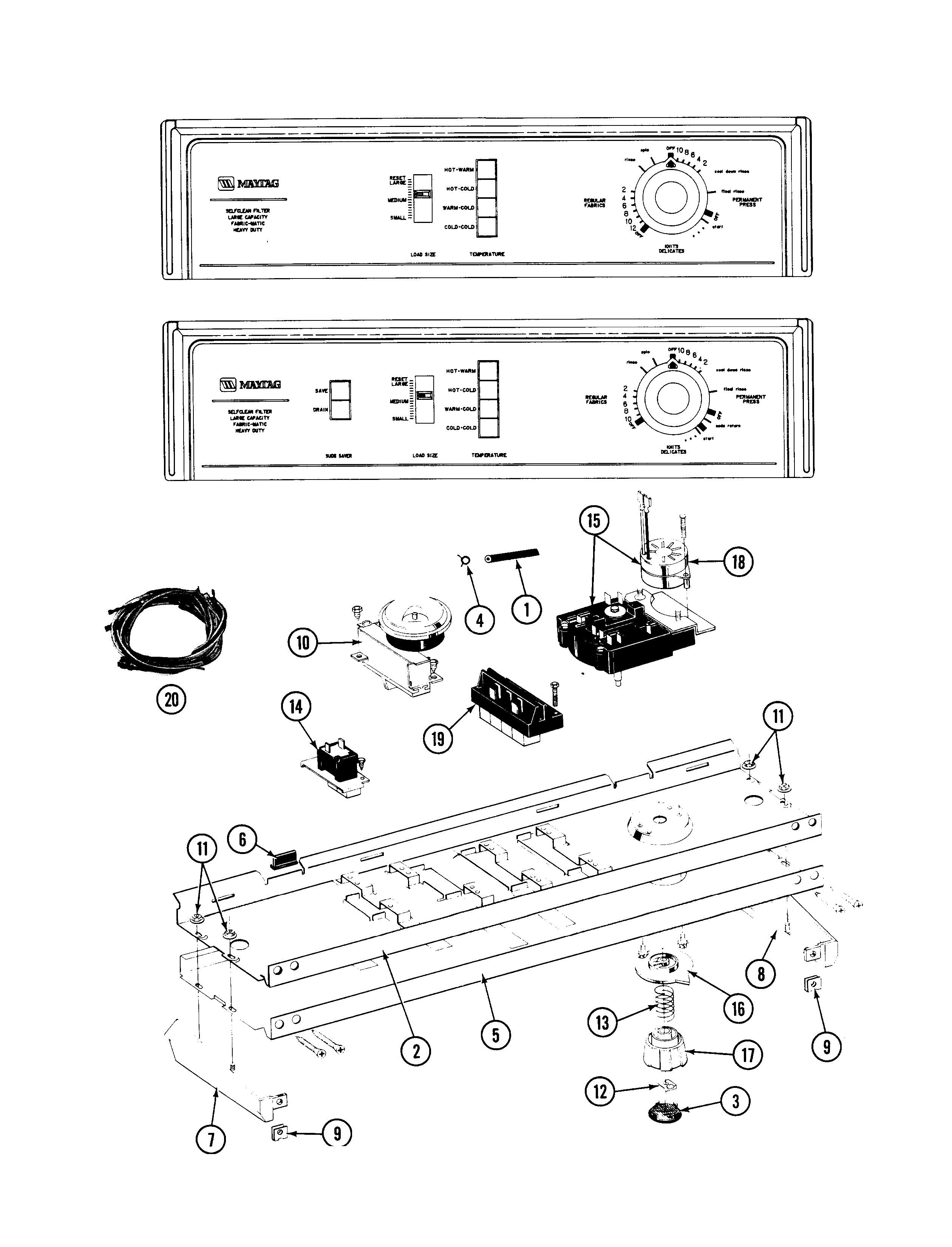 Maytag A7500W control panel diagram