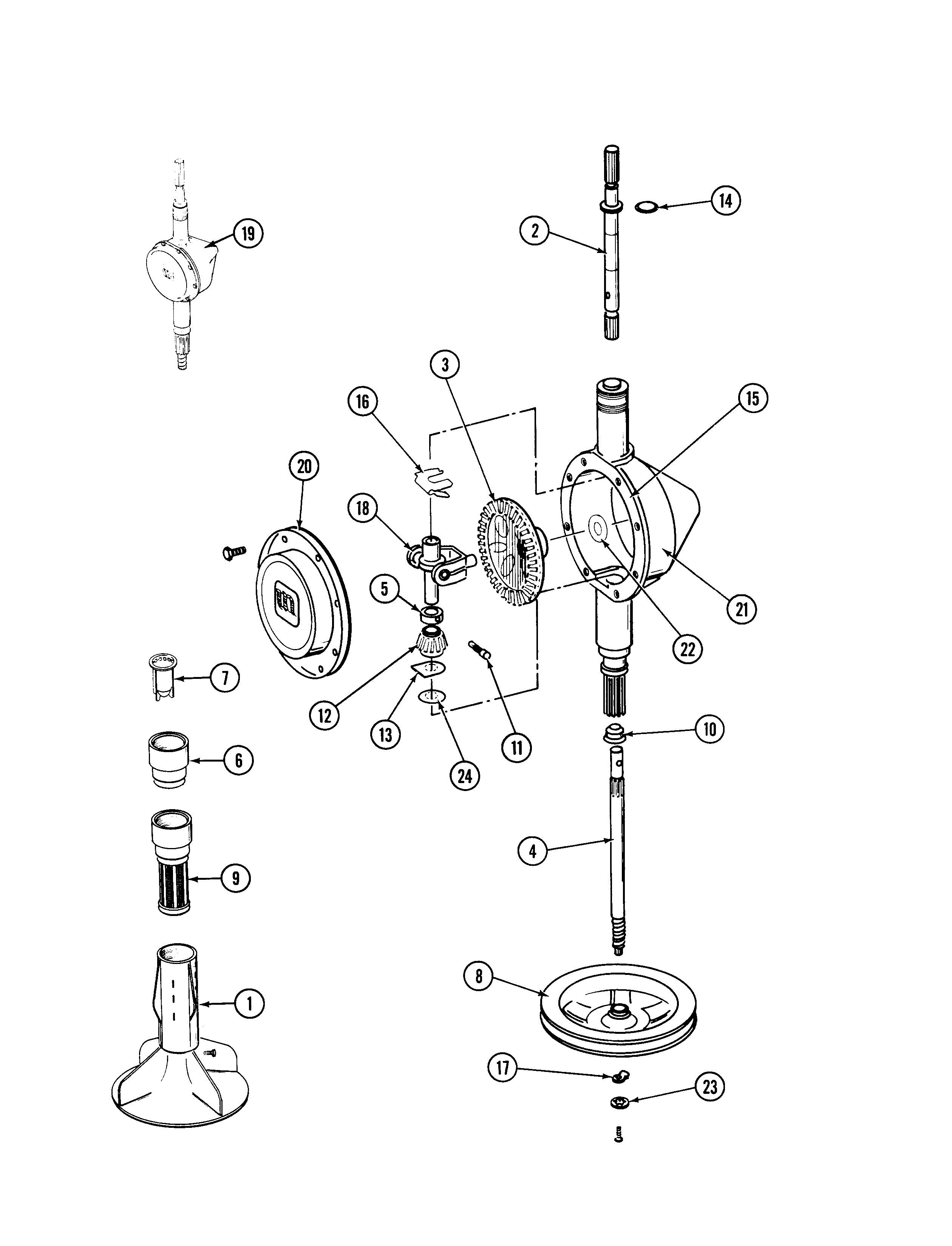 Maytag A7500W orbital transmission diagram
