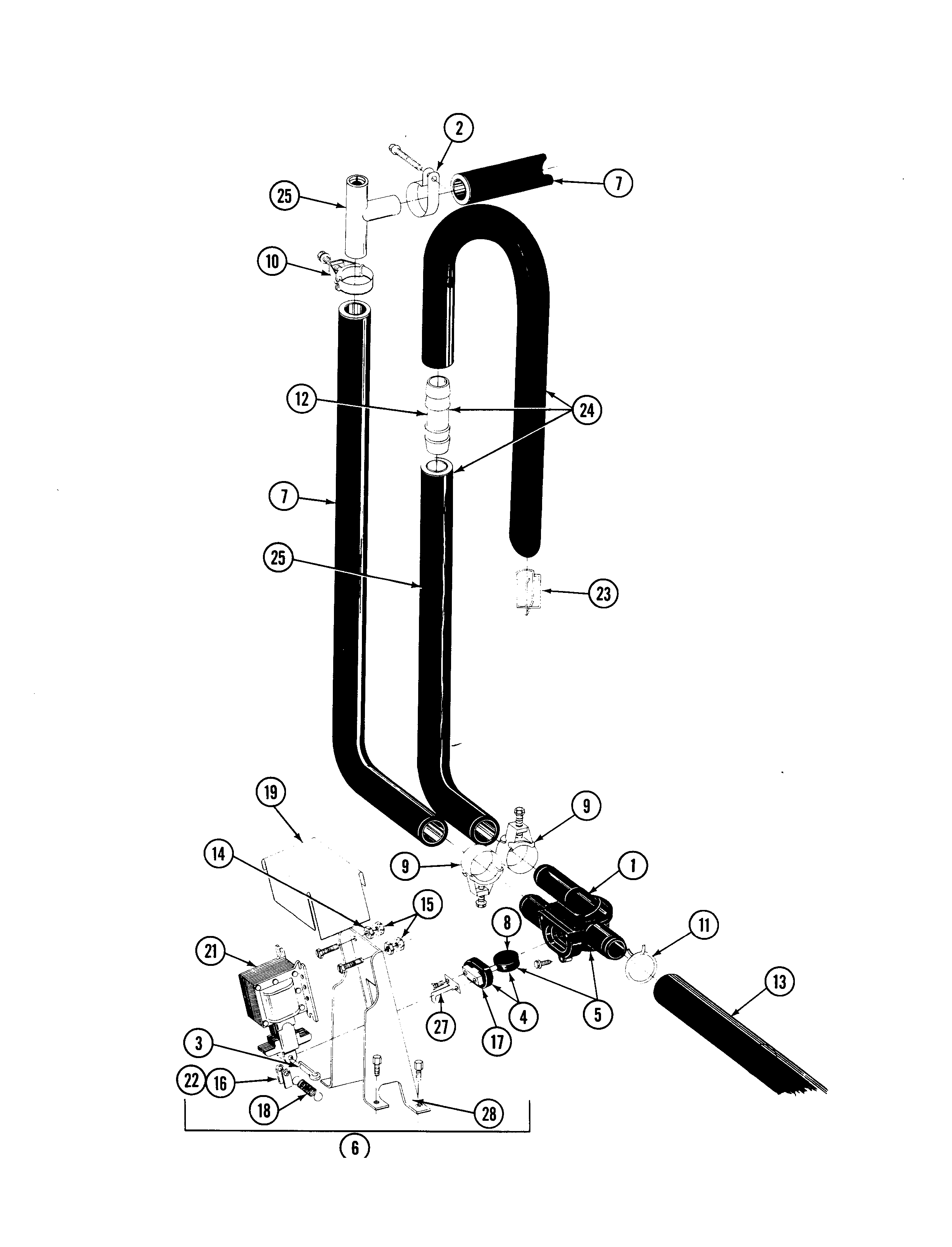 Maytag A7500W water saver components diagram