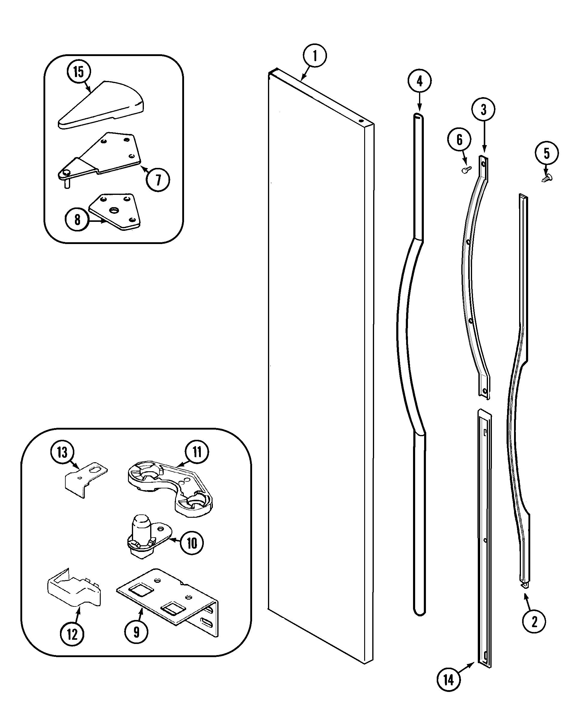 Jenn-Air JCB2388ARQ freezer outer door (jcb2388arq) diagram