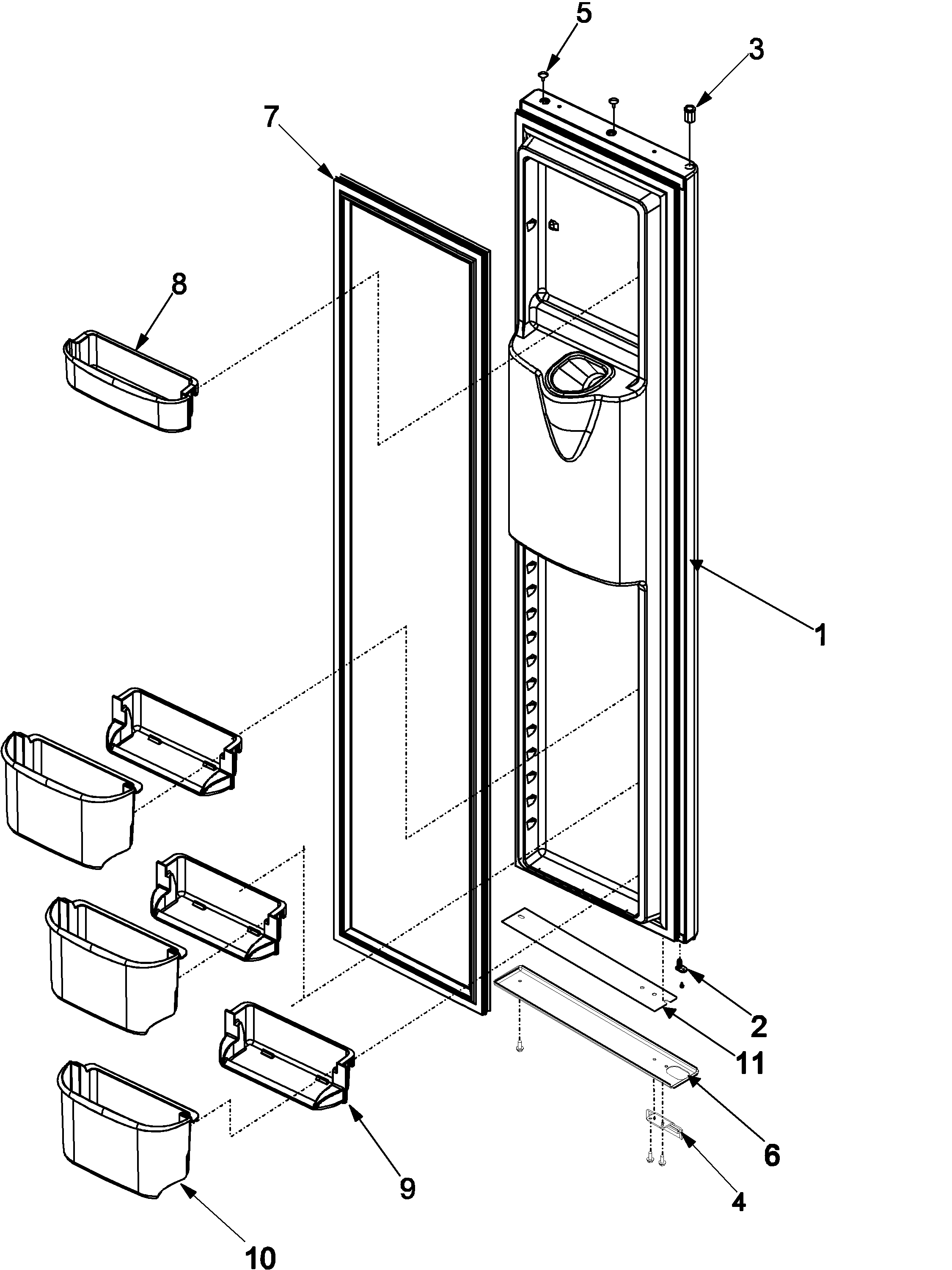 Amana ARS9269BS-PARS9269BS1 freezer door diagram