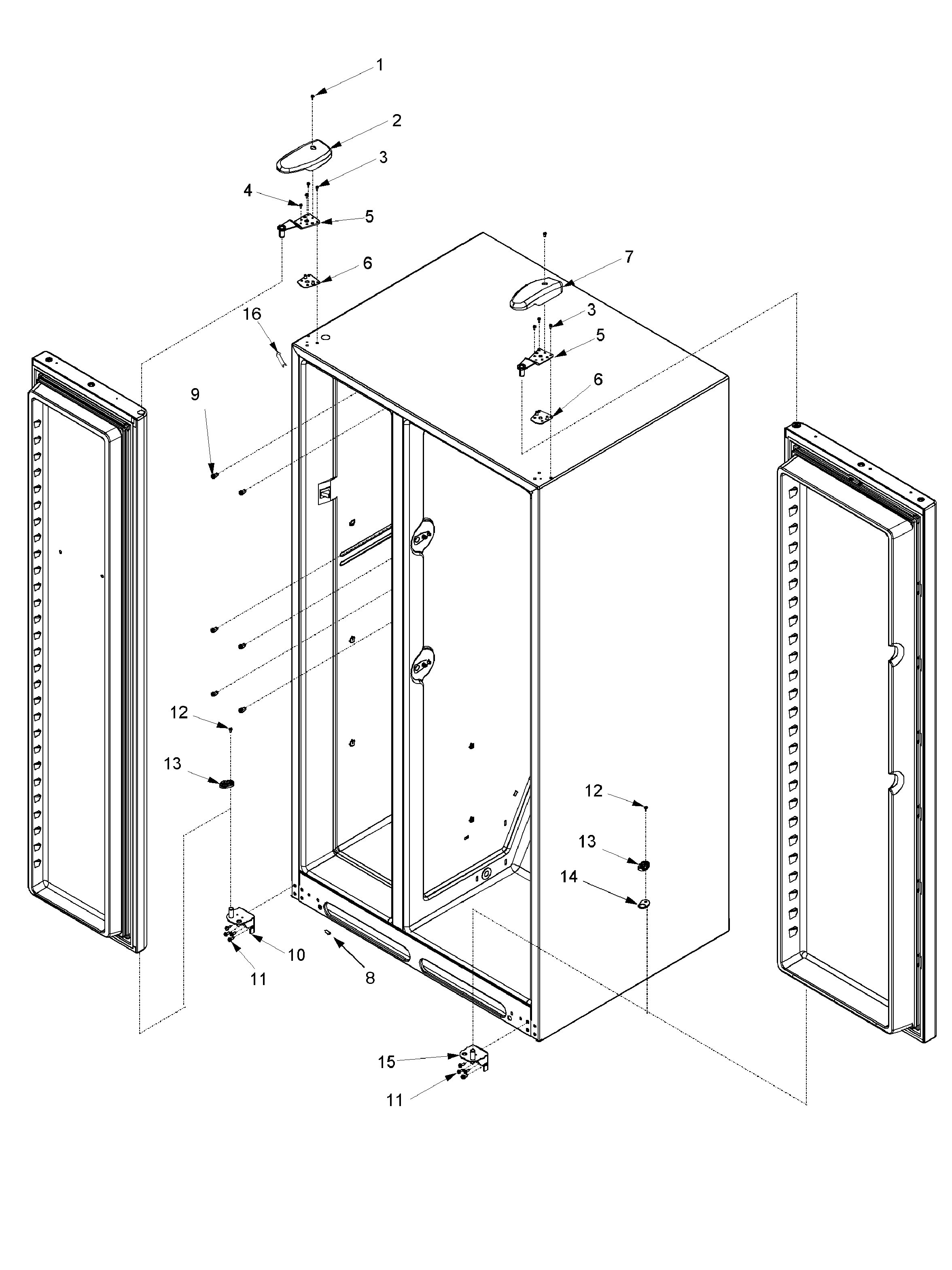 Amana ARS9269BS-PARS9269BS1 hinges diagram