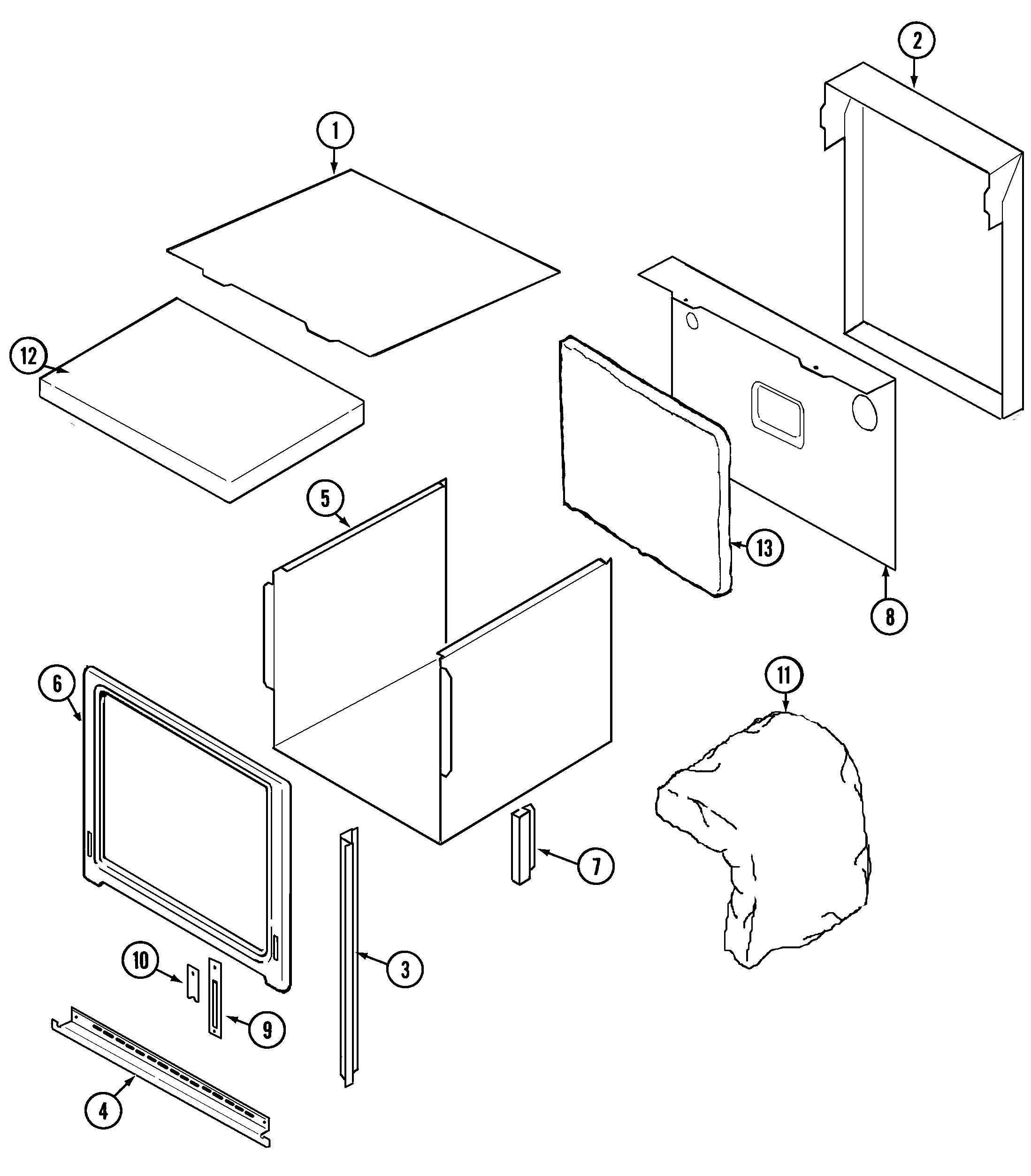 Jenn-Air W30100B body diagram