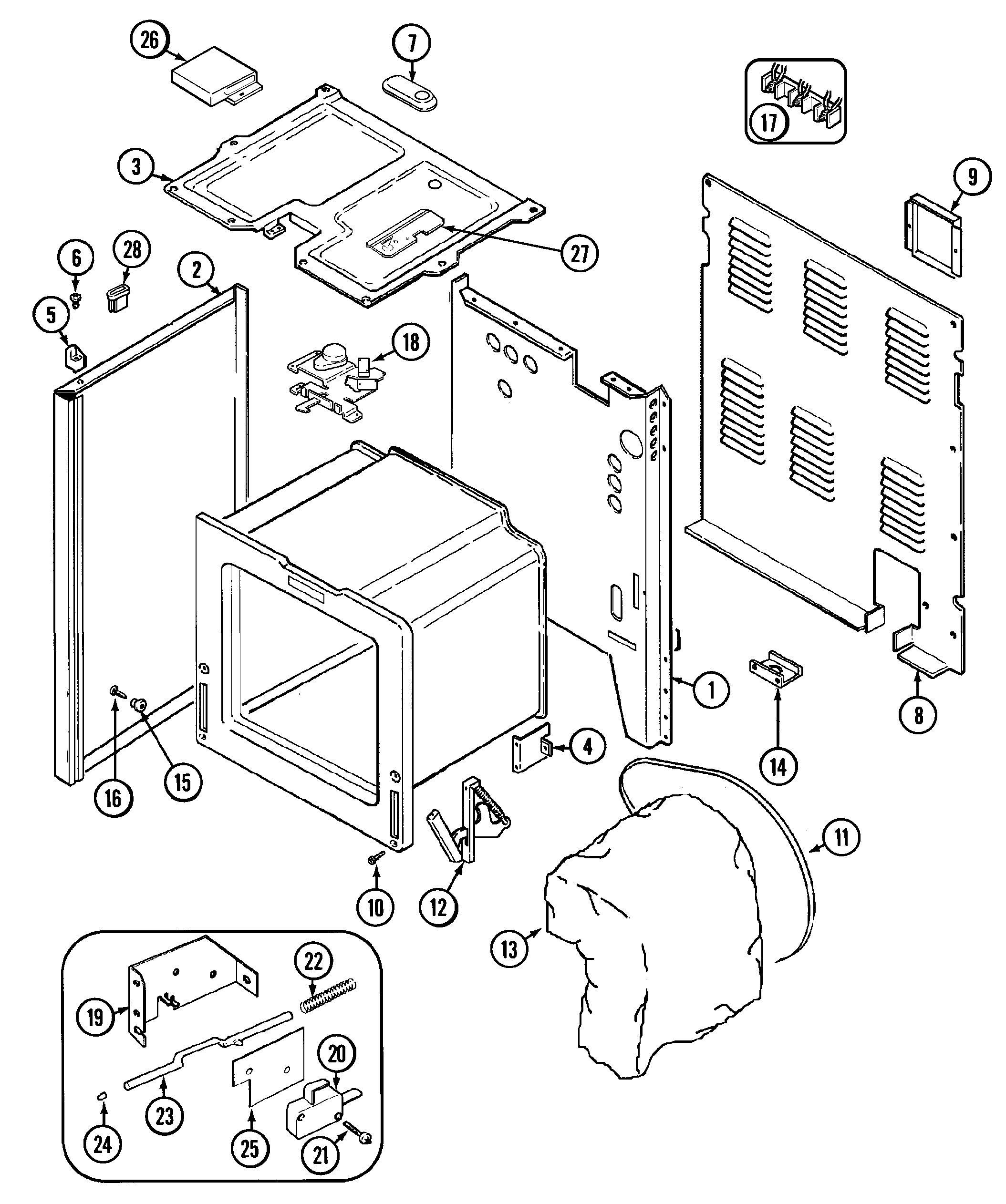 Maytag MER5570AAA body diagram