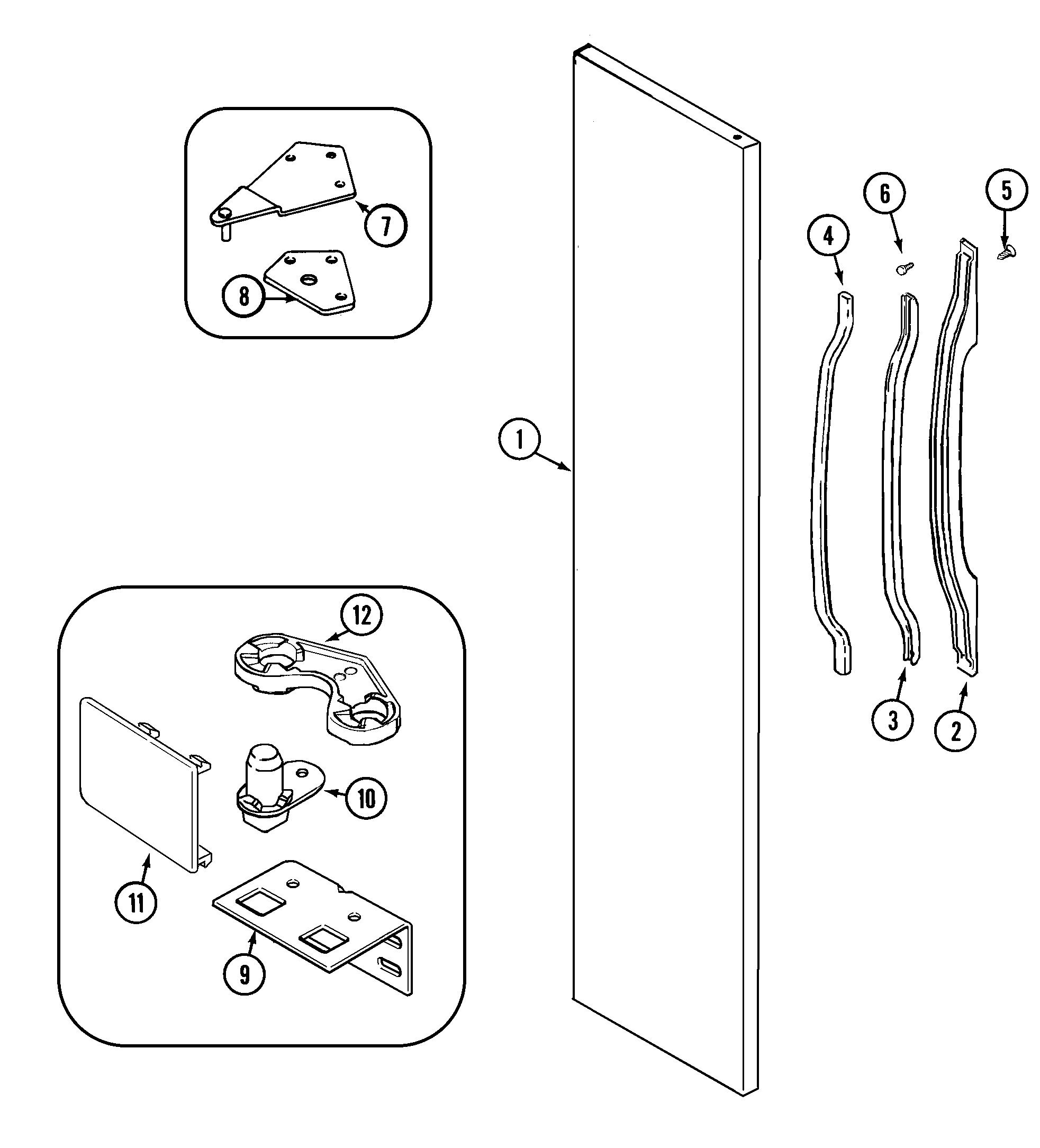 Magic Chef CSB2121ARW freezer outer door diagram