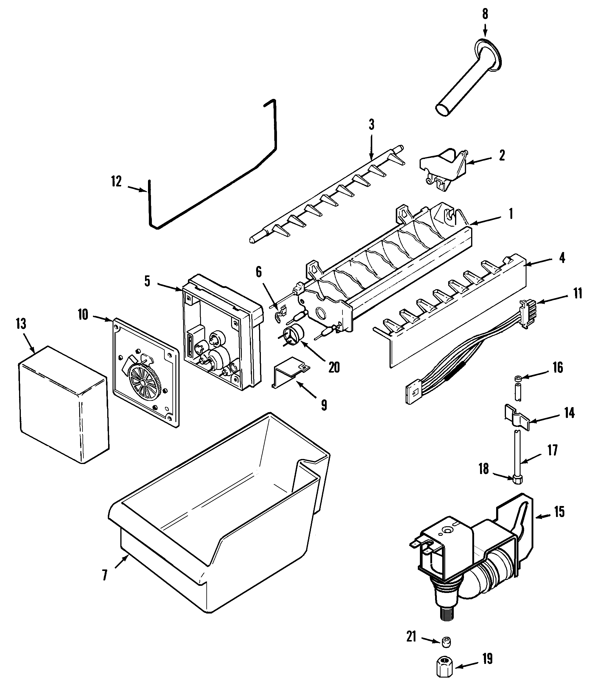 Magic Chef CSB2121ARQ optional ice maker kit-uki2000axx diagram
