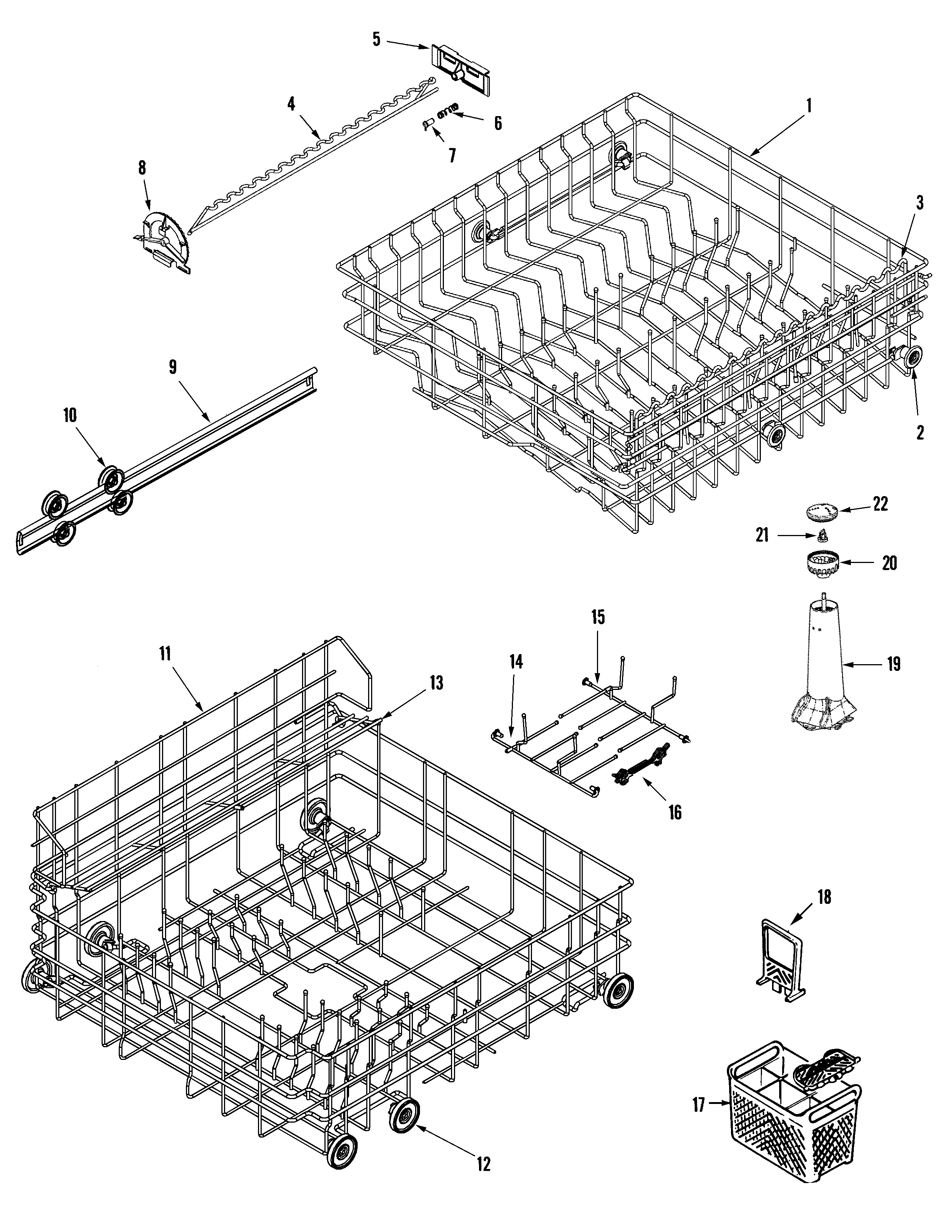 Amana ADW862EAB track & rack assembly diagram