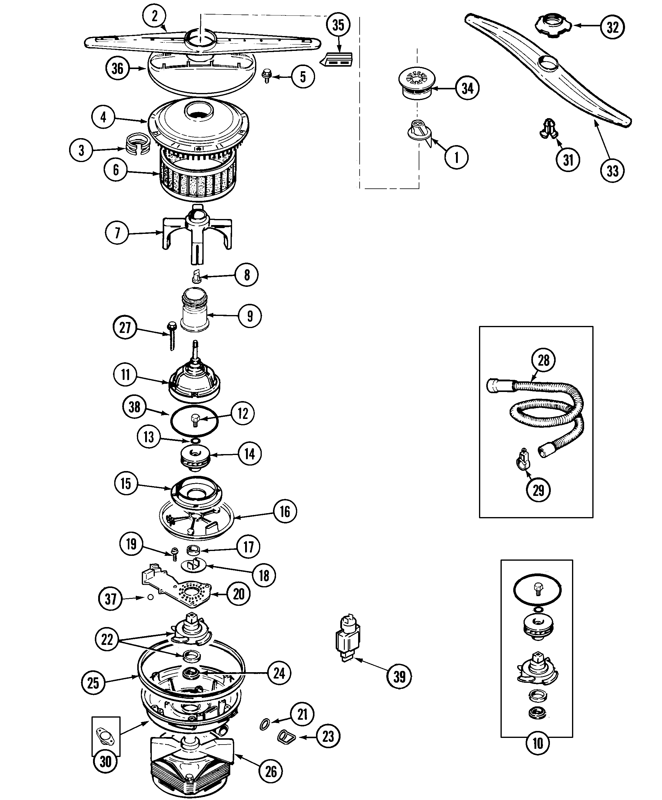 Amana ADW862EAB pump & motor diagram