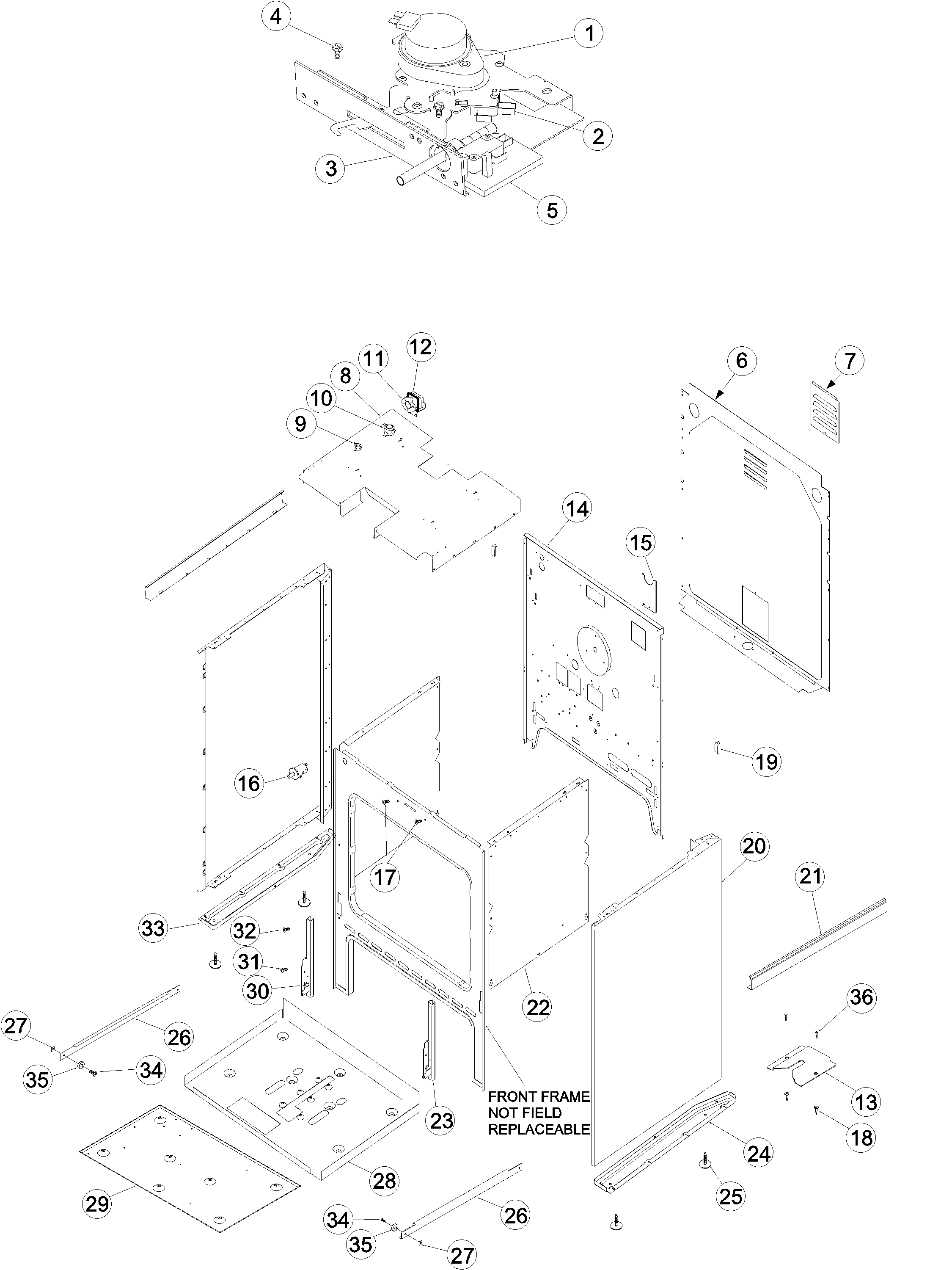 Amana ACS4250AW-PACS4250AW cabinet diagram