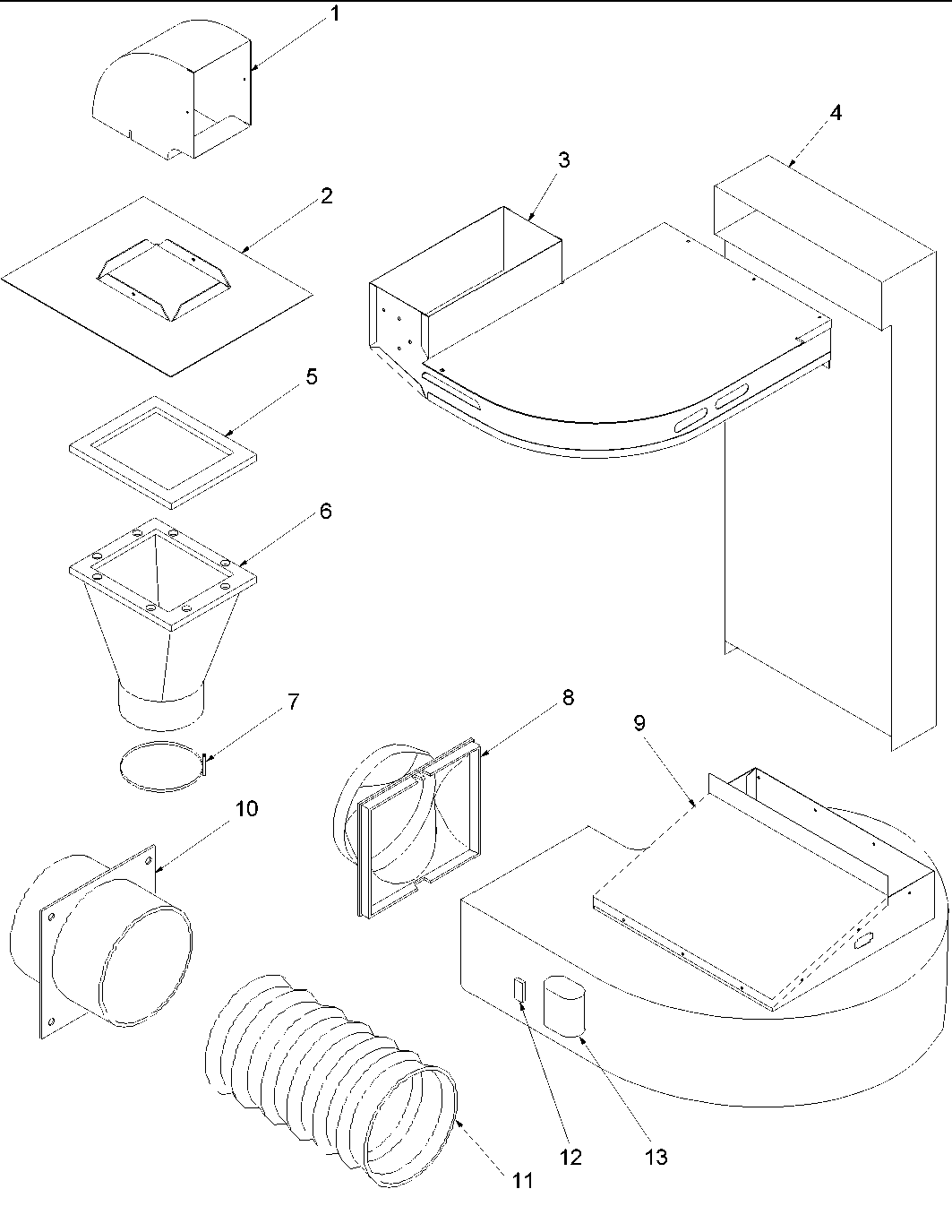 Amana ARDS802WW-P1131948NWW ventilation parts diagram
