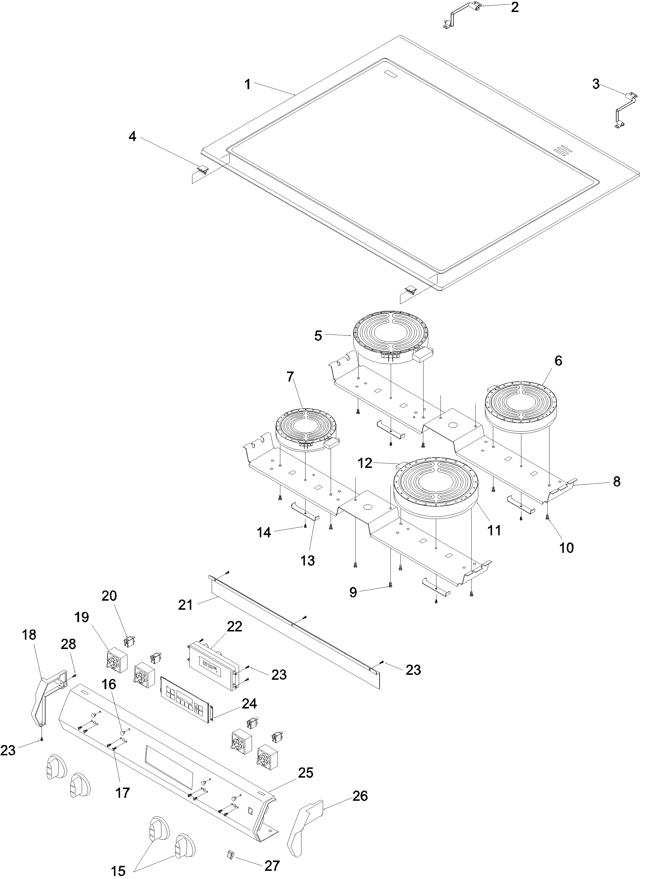 Amana ACS7270AB0 main top and backguard diagram