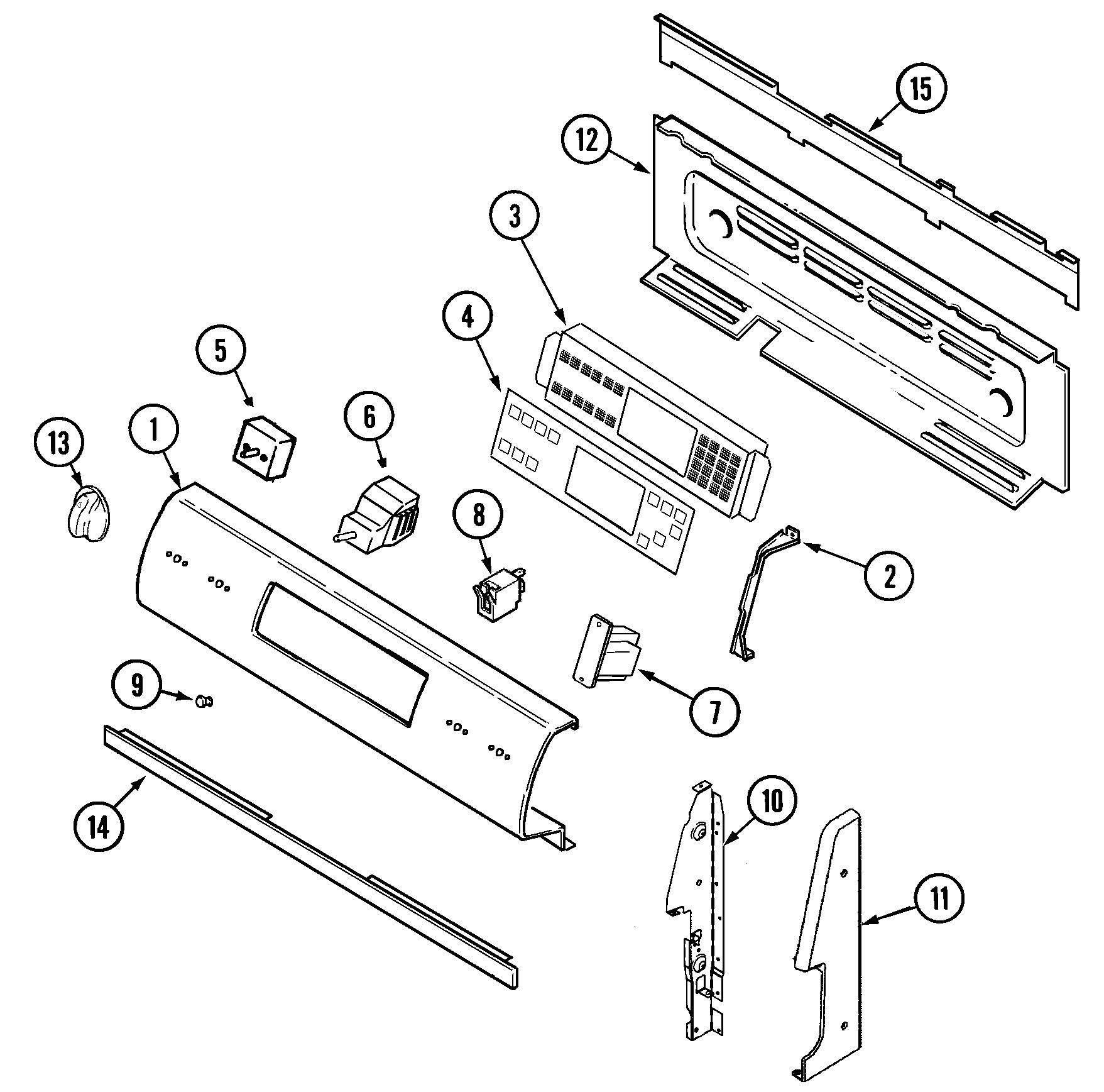 Maytag MER6870AAB control panel diagram