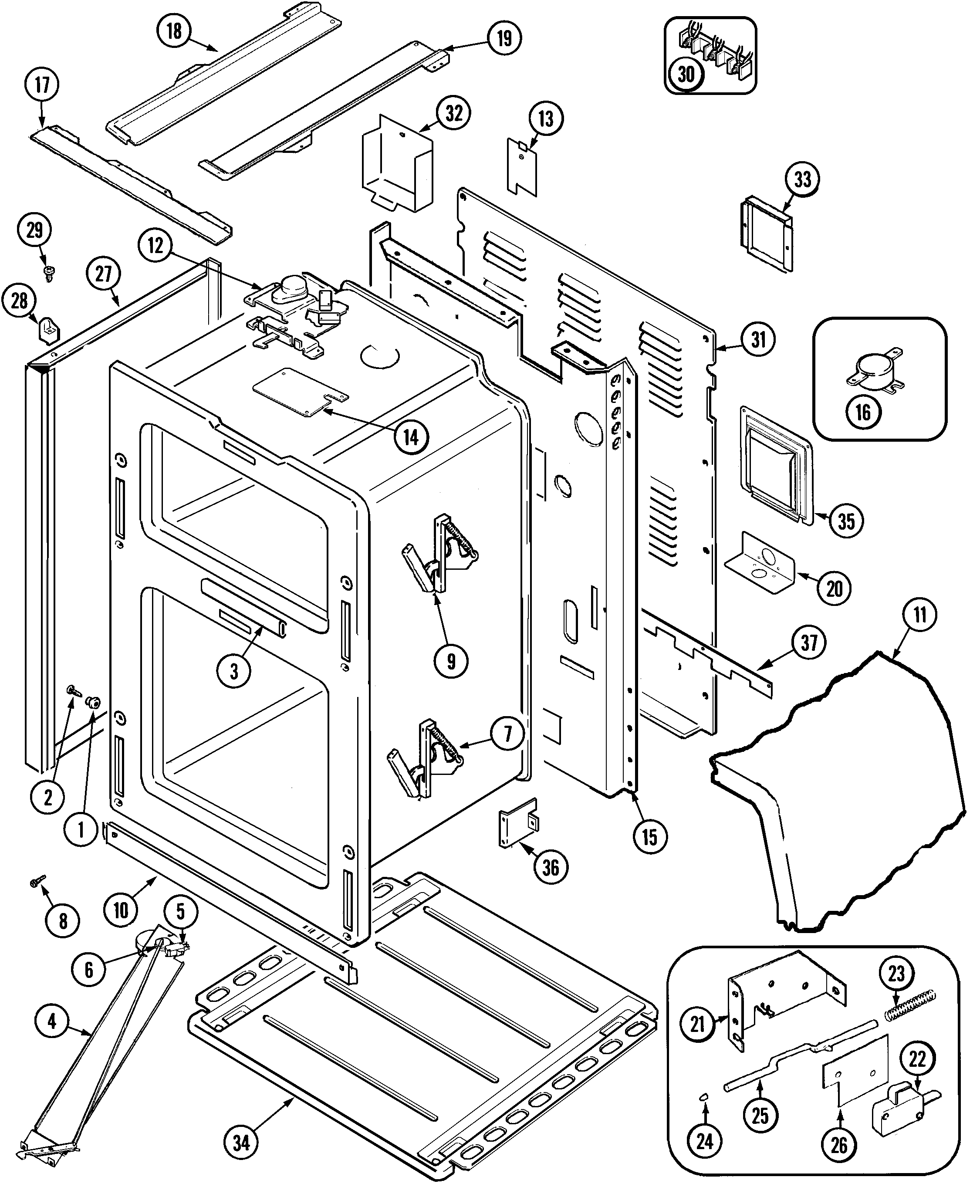 Maytag MER6870AAC body diagram